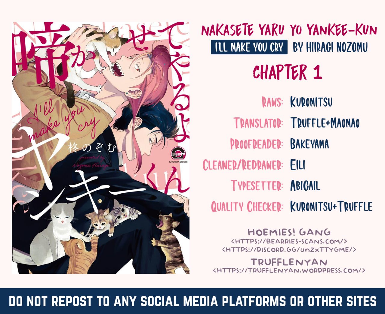 Nakasete Yaru yo Yankee-kun | I'll Make You Cry Ch. 1-5 + Extras page 3 full