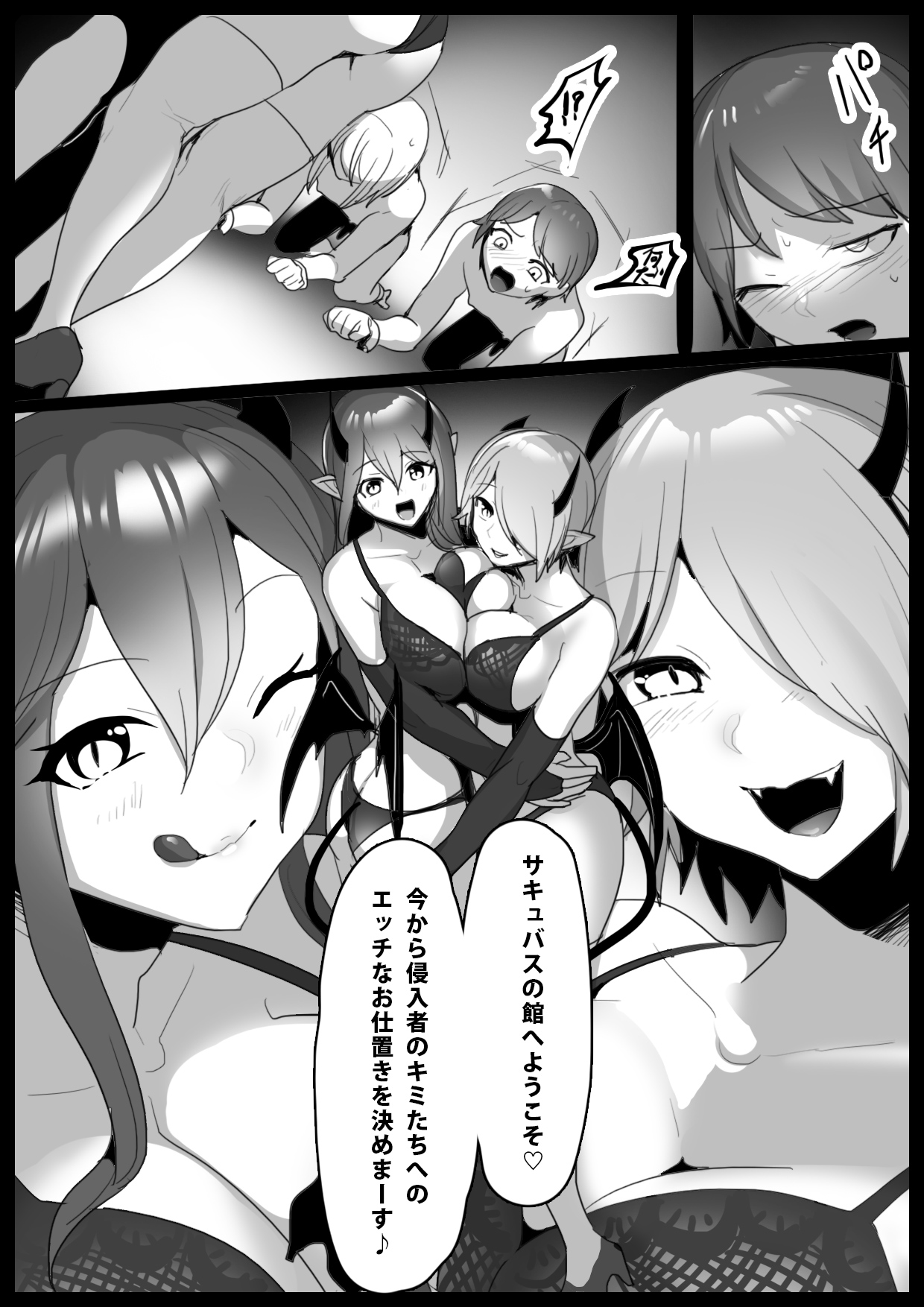 Sakubatsu ~Succubus Shimai ni Kachiku ni sarete Ochinchin o Shiborasechau Ohanashi~ page 2 full