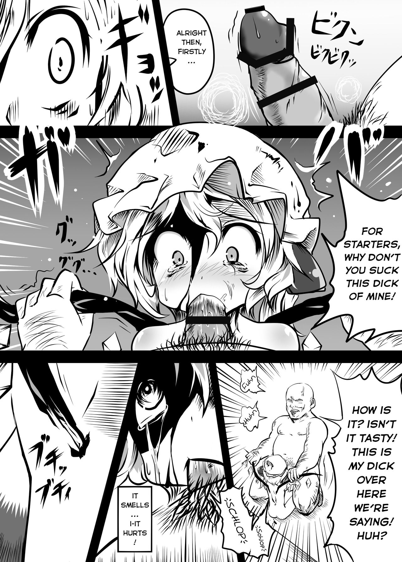 Flandre ga Debu Otoko ni Okasare te Bokkoboko ni sareru Hon | The Flandre Getting Beaten Up And Raped By a Fat Man Book page 9 full