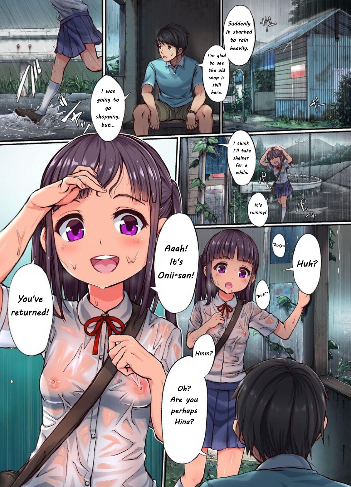 Inaka Shoujo to Asobou ~Nuresuke Amayadori Hen~ | Let's Play with a Country Girl: Wet and See-Through Rain Shelter Edition page 3 full
