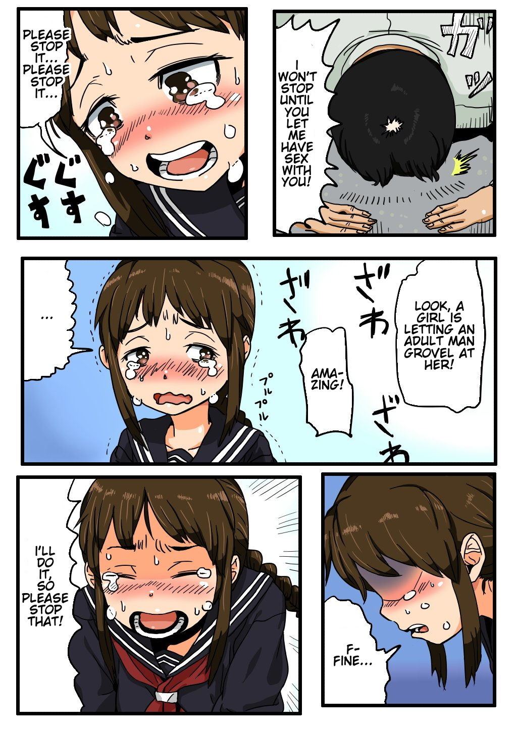 Oshi ni Yowa Sou na Joshi 〇gakusei ni Dogeza Shitara Yareta | Once I Pressed The Weak-Looking Schoolgirl by Doing a Dogeza, I was Able to Fuck Her page 6 full