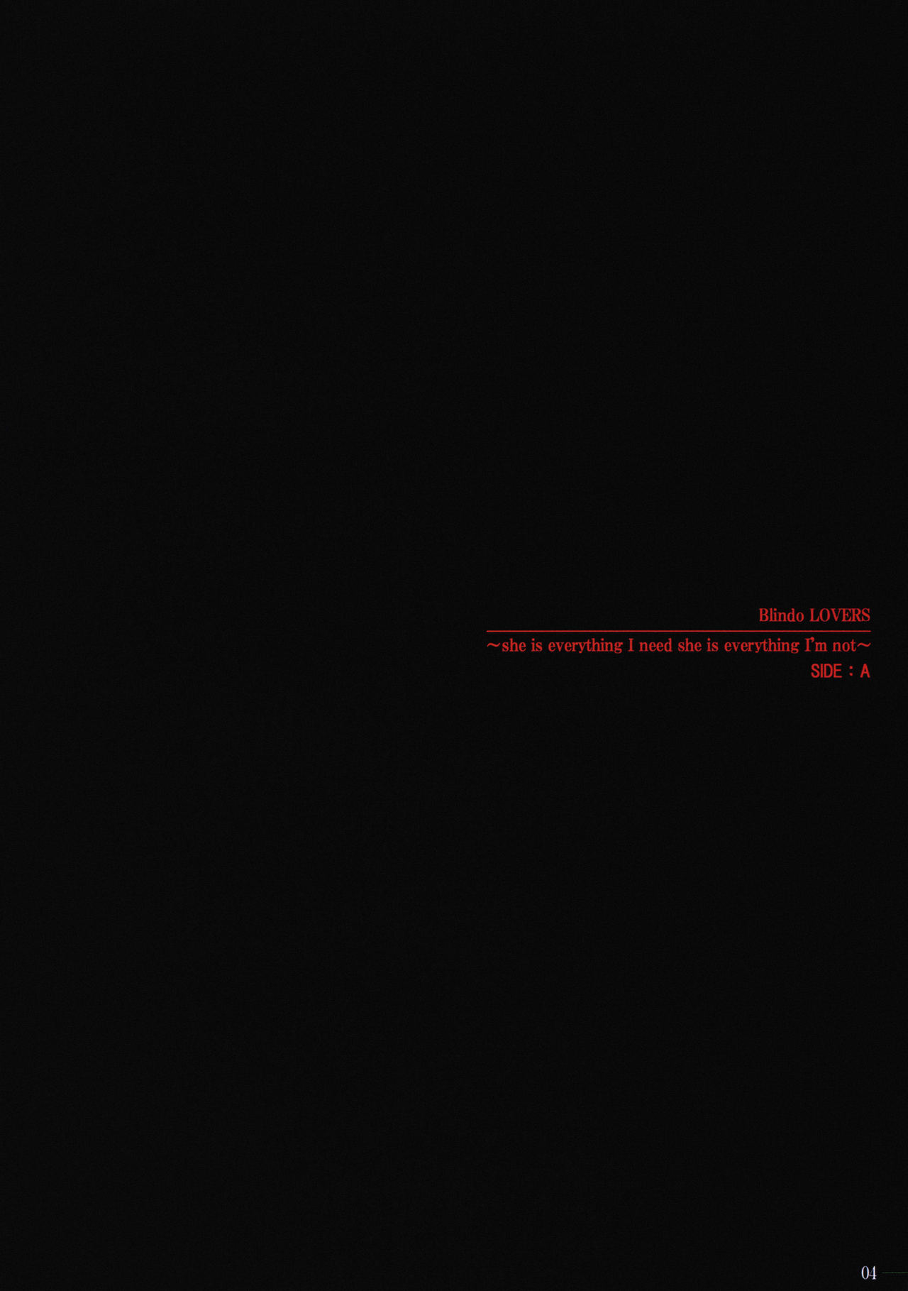 LOVERS ~Koi ni Ochitara... ~Blindo LOVERS ~she is everything I need she is everything I'm not~ SIDE:A page 3 full