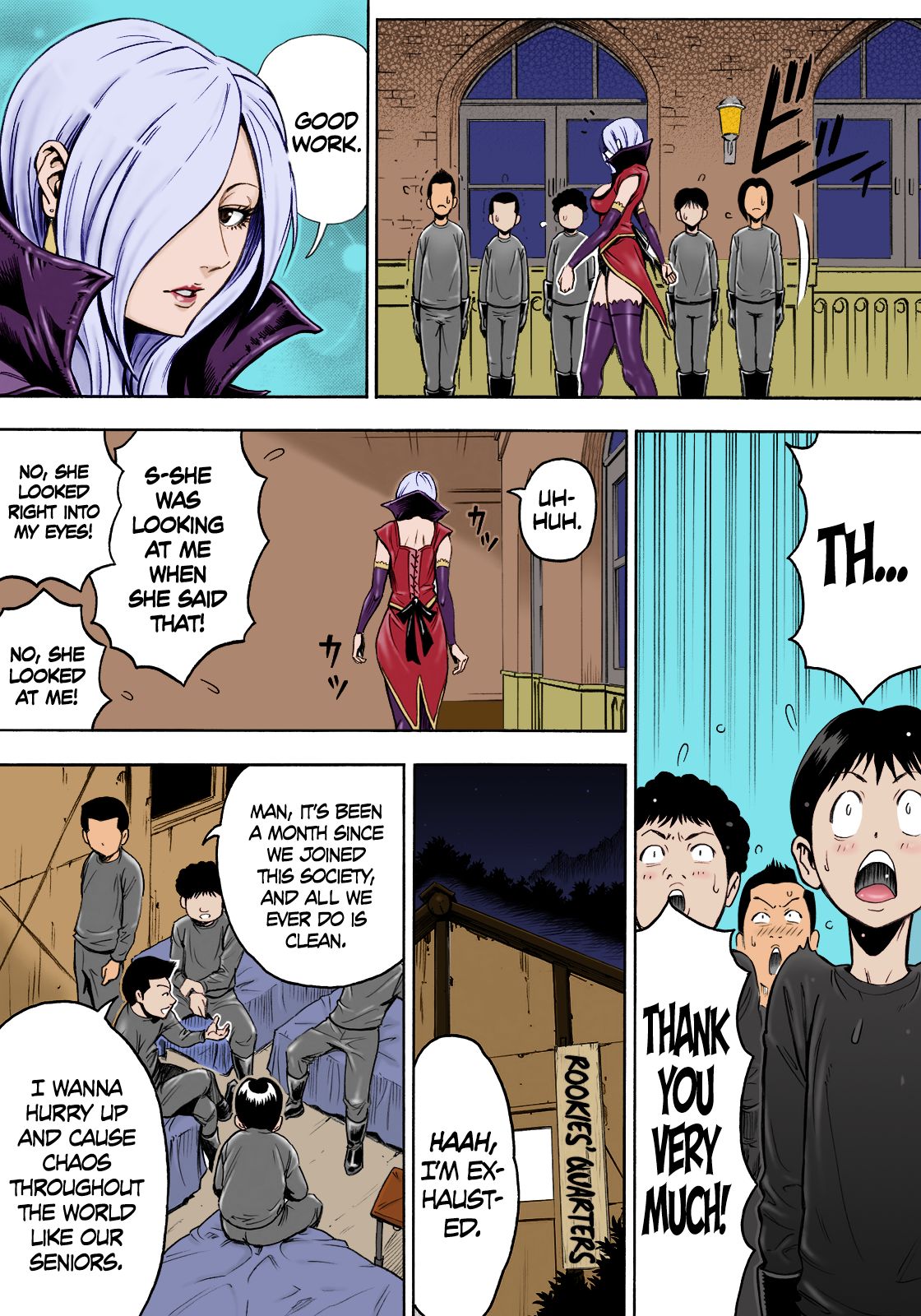 Aku no Onna Shuryou to Doutei Kouseiin | Evil Leader and the Virgin Members  =TLL + CW= page 4 full