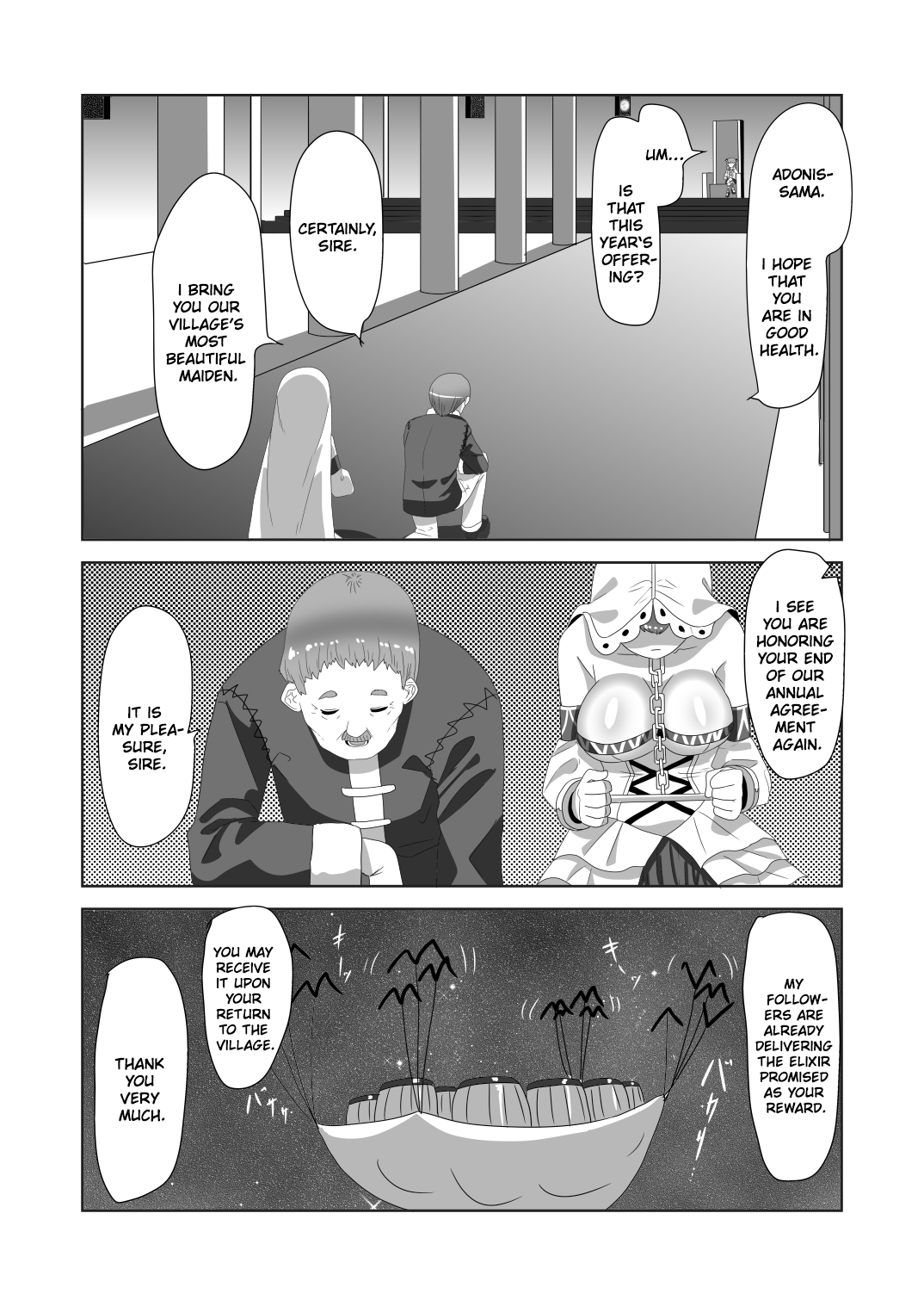 Shota Kyuuketsuki to Ikenie no Futanari Ookamihime | Vampire Shota and Sacrificial Futanari She-Werewolf page 5 full