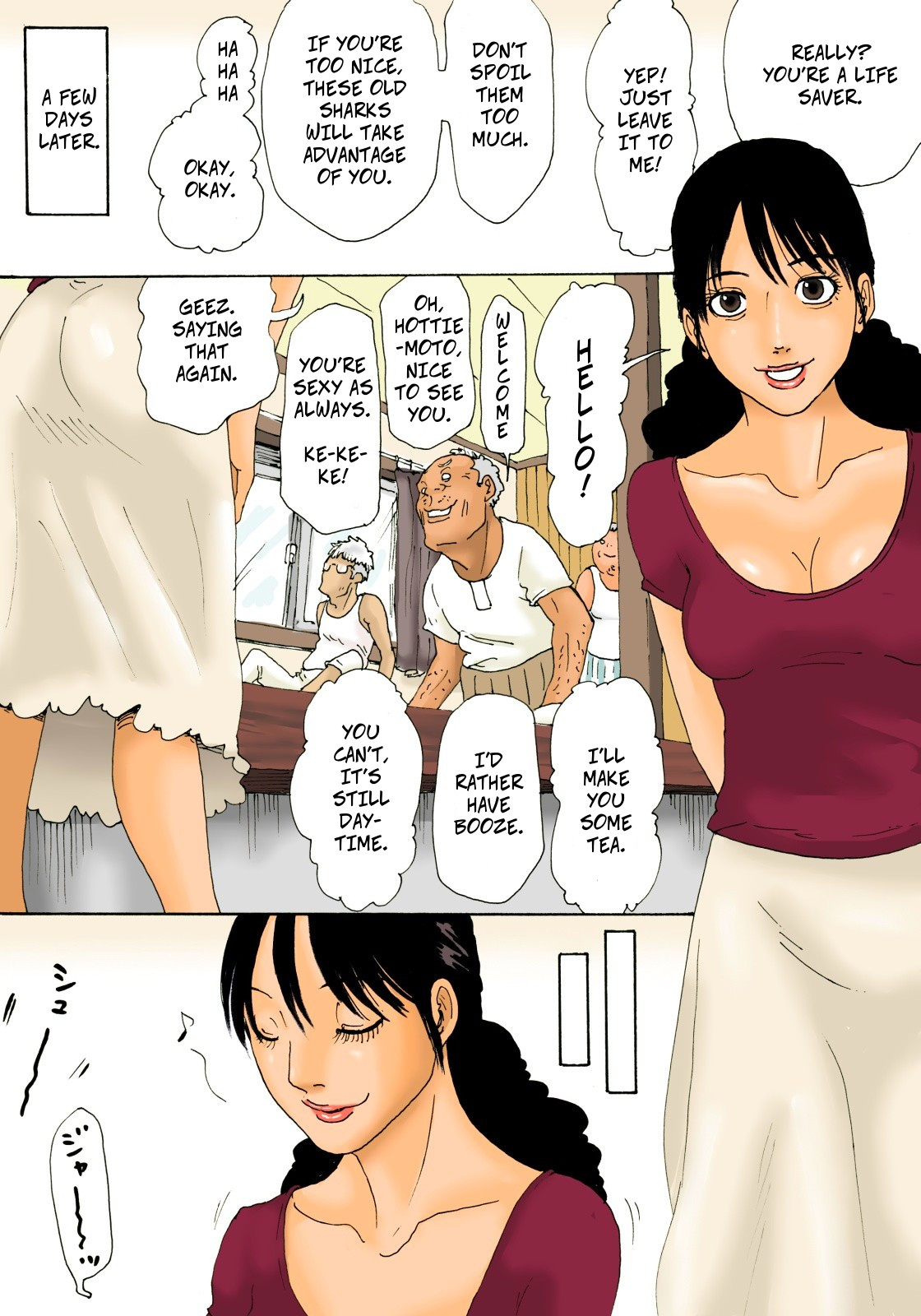 Otoko no Naka ni Onna ga Hitori | The Housewife and The Old Men page 10 full