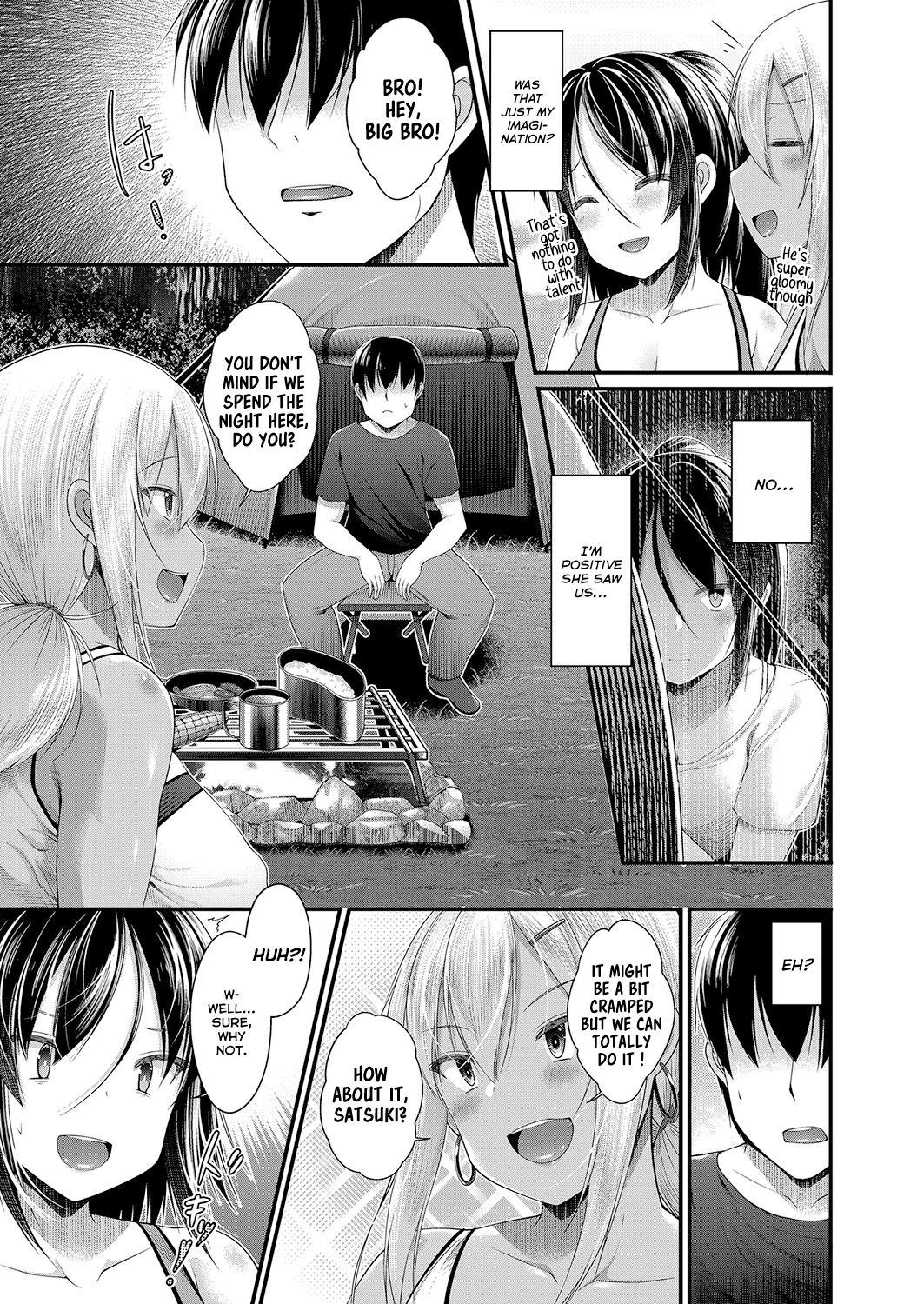 Hitori Camp o Shite itara Kuro Gal JK na Imouto to Imouto no Tomodachi ga Rannyuu shite kita Kekka Kouhen page 3 full