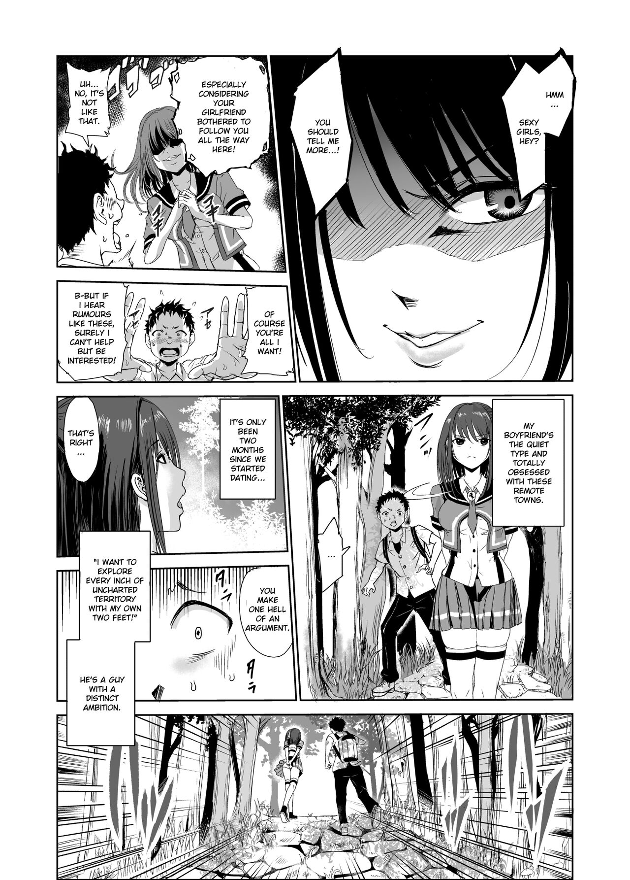 Tsuyagari Mura 1 ~Kareshi o Mamoru Tame Hikyou no Mura de Kyousei Gohoushi & NTR Sex~ page 4 full
