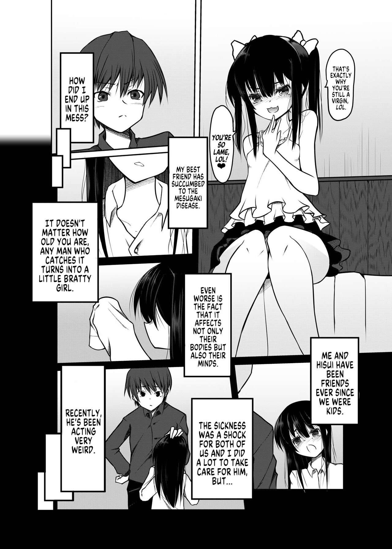 "Otona nanoni Doutei w Dassaa w" toka Aotte kita TS Mesugaki o Wakaraseru! | Teaching TS Mesugaki a Lesson! page 2 full