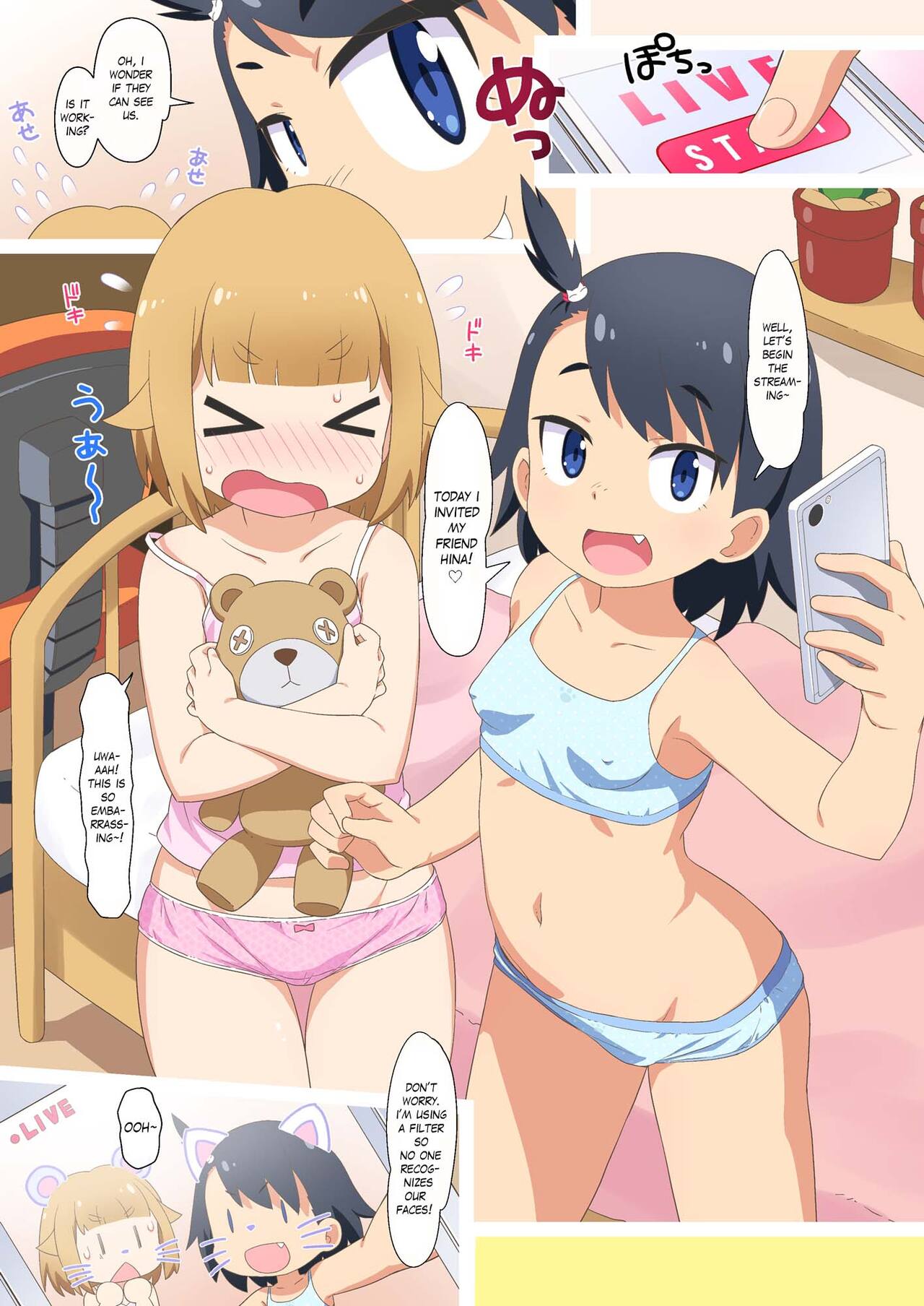 Natsumi to Hina no Ecchi na Namahaishin Ganbaru zo! | Natsumi and Hina will do their best at their lewd live streaming! page 4 full