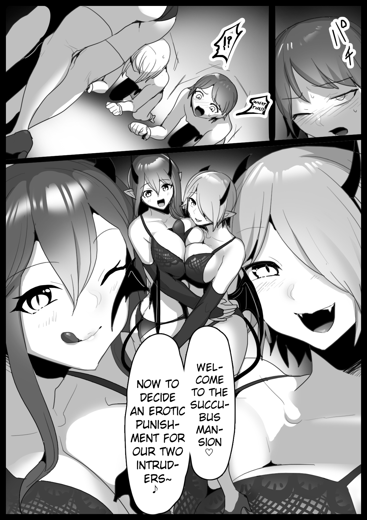Sakubatsu ~Succubus Shimai ni Kachiku ni sarete Ochinchin o Shiborasechau Ohanashi~ | Sakubatsu ~Turned into Livestock and Getting our Penises Milked by Succubus Sisters~ page 2 full