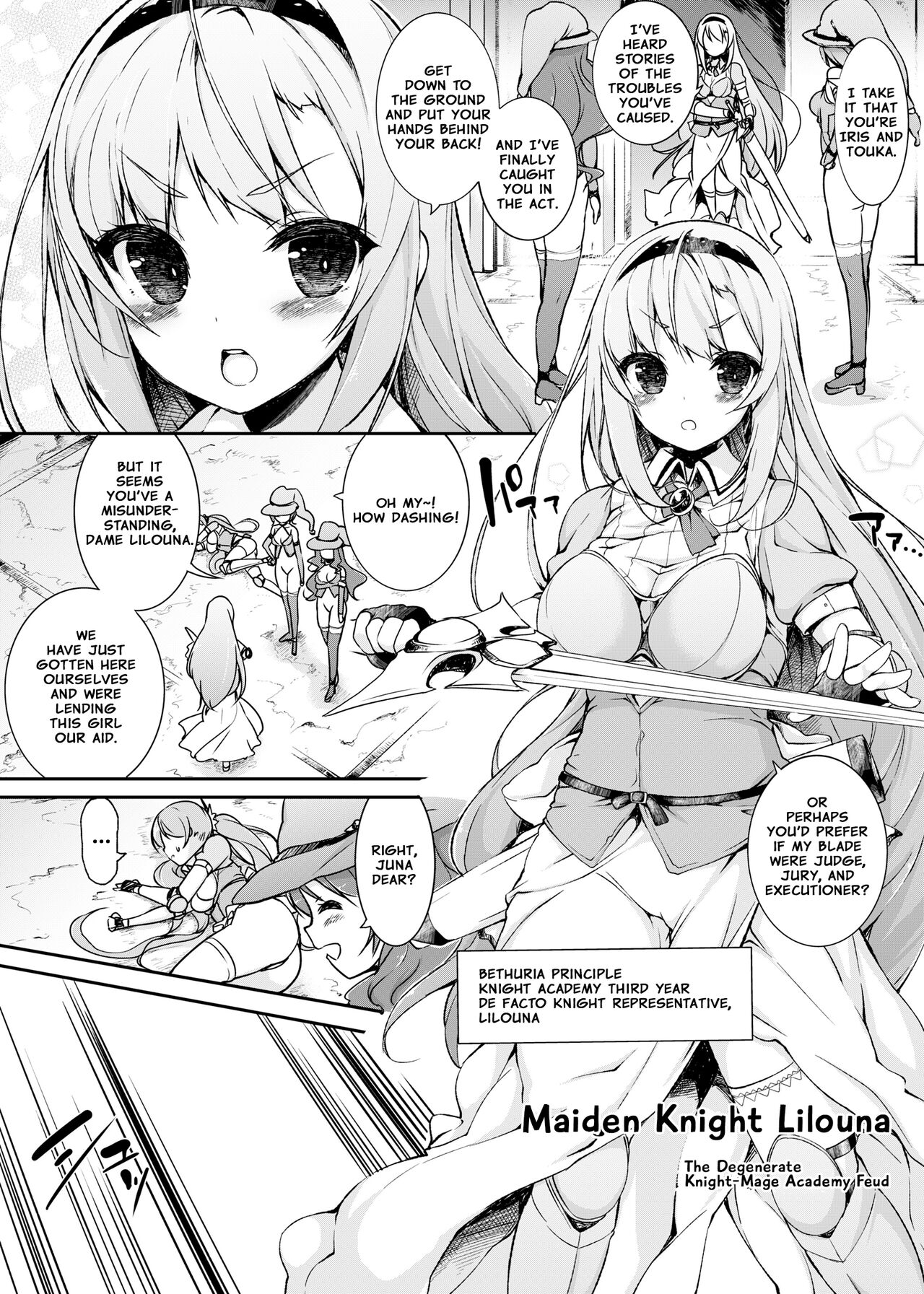 Onna Kishi Sei Ruruna ~Kishi Mahou Gakuen Intan~ | Maiden Knight Lilouna ~The Degenerate Knight-Mage Academy Feud~ page 3 full
