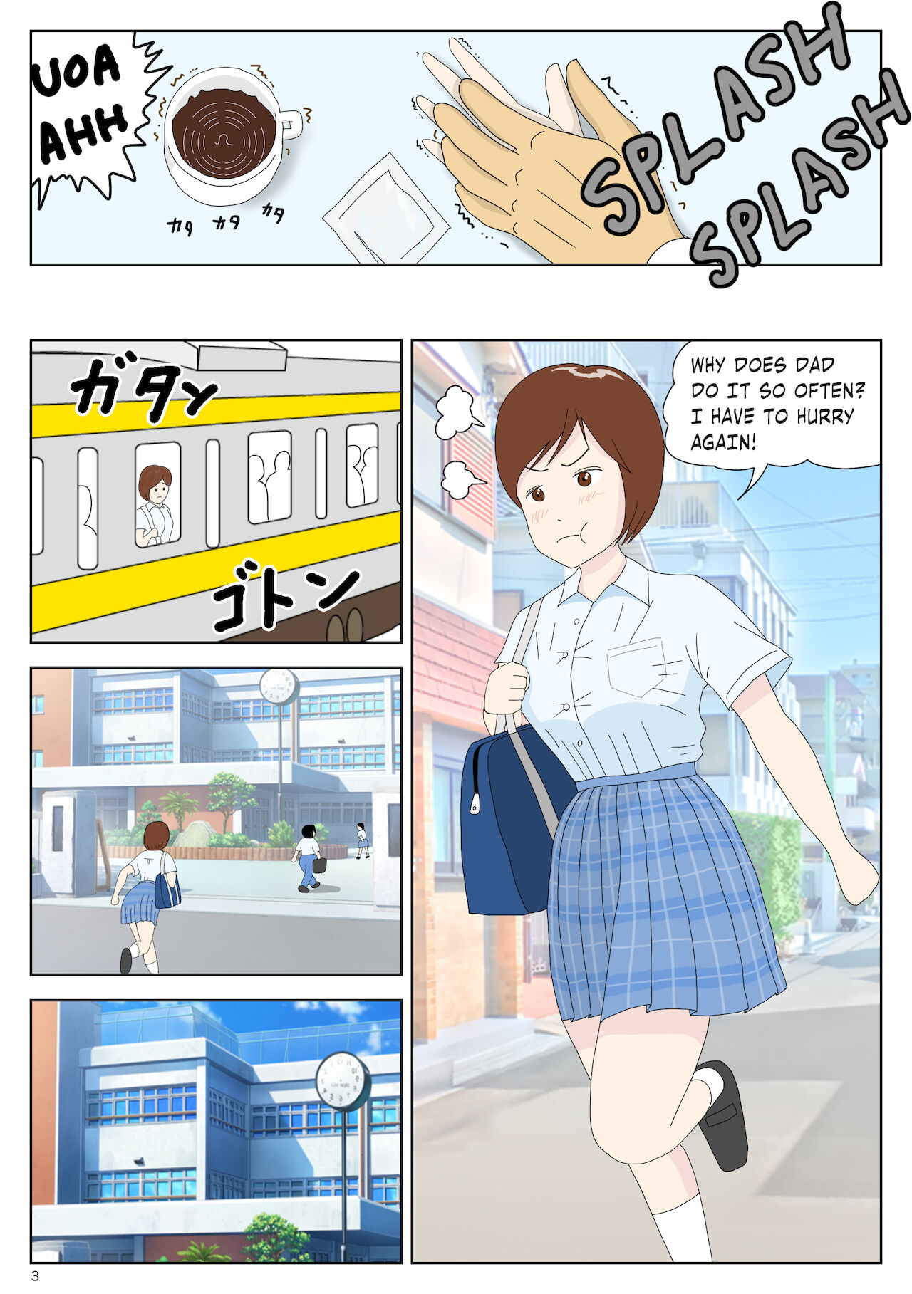 Asa Kara Chichi ni Ya Rareru Musume | Girl Molested by Father Every Morning page 3 full