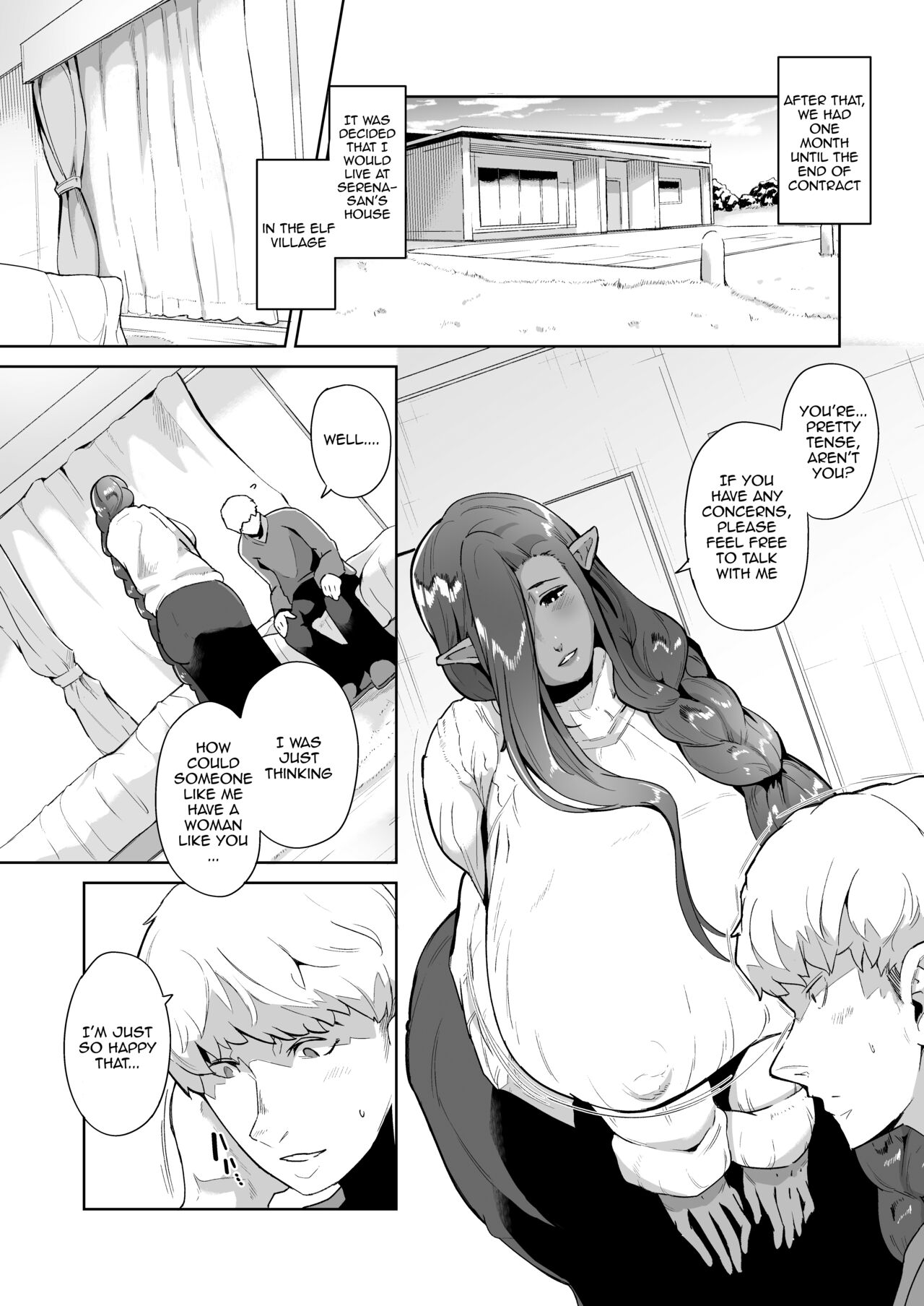 Mucchiri Dekachichi Dark Elf no Oba-san to Icha Love Fudeoroshi Seikatsu page 3 full
