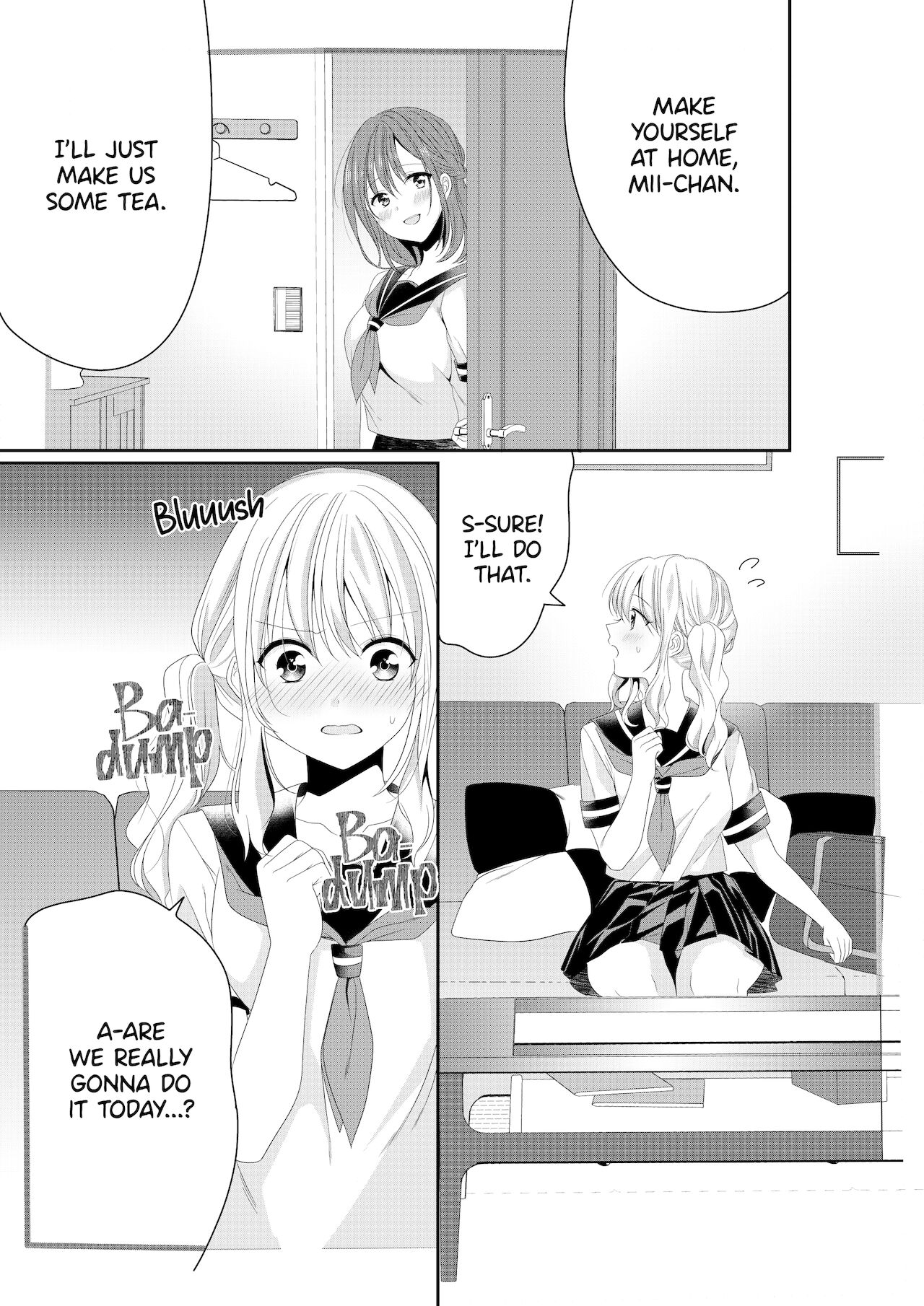 Osananajimi wa Nikushoku-kei!? Kyou kara Shinchousa Yuri-ple | My Childhood Friend's a Go-Getter!? Our Height Gap Yuri Couple Story page 1 full