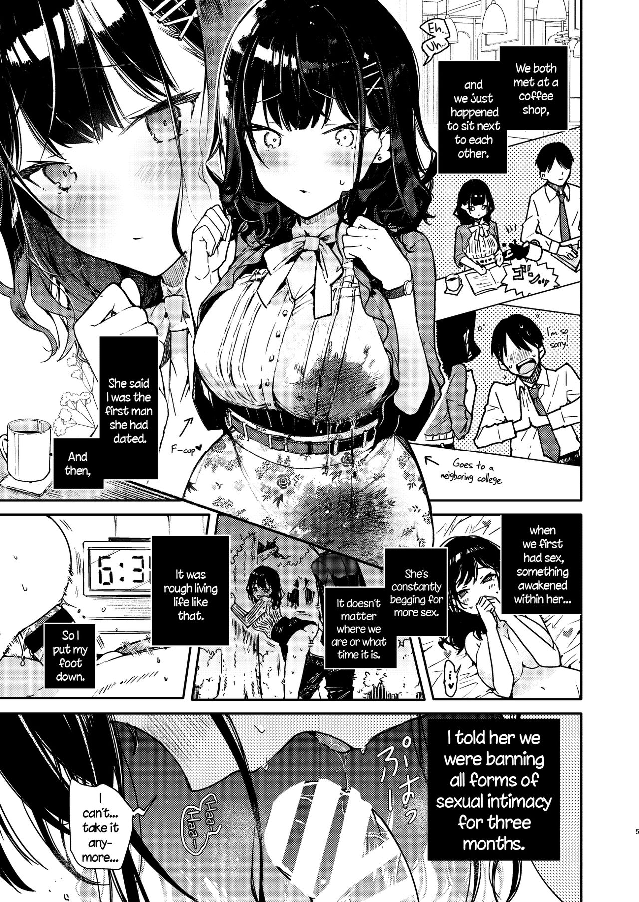 Seiyoku Tsuyome na Kanojo to Kinyoku Kaikin Renzoku Shasei Ecchi page 5 full