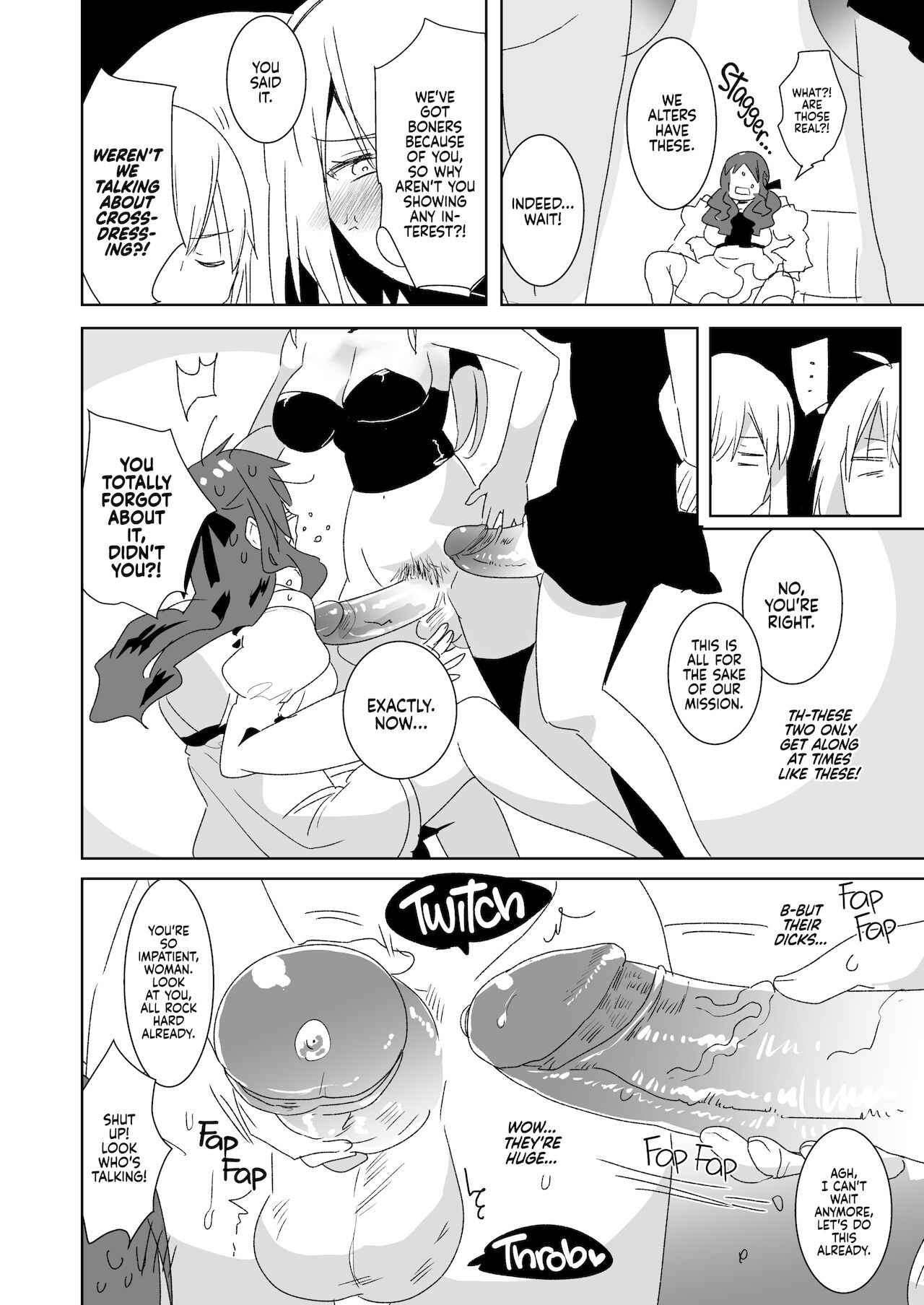 Futanari Alter-tachi ni Josou Shita Ore ga Okasareru Hanashi | Crossdressing and Getting Fucked by Futanari Alters to Learn the Pleasures of Being a Woman page 7 full