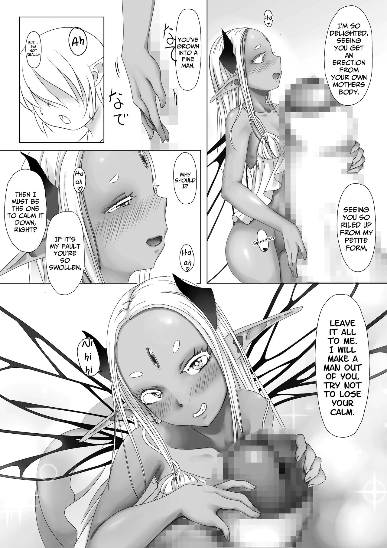 Yosei no Haha ga Musuko Ochinchin to Nama Koubi shite Haranjau Ohanashi | The Story of a Fairy Mother Mating with her Son until she's Pregnant with his Child page 7 full