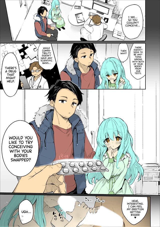 Irekawari Fuufu Gyakuten! Tanetsuke Sex | Body Swapped Husband and Wife Baby-Making Sex! page 1 full