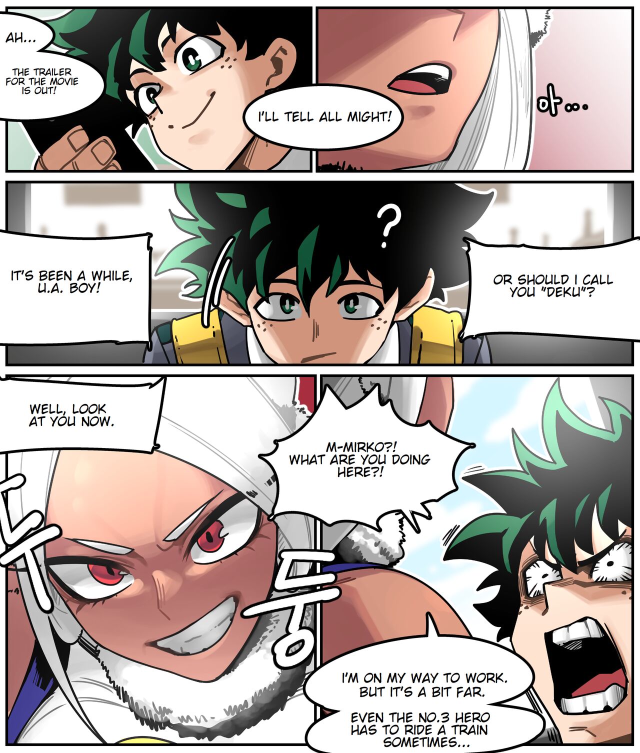 Deku meets Mirko on a Train and Fucks Her page 1 full