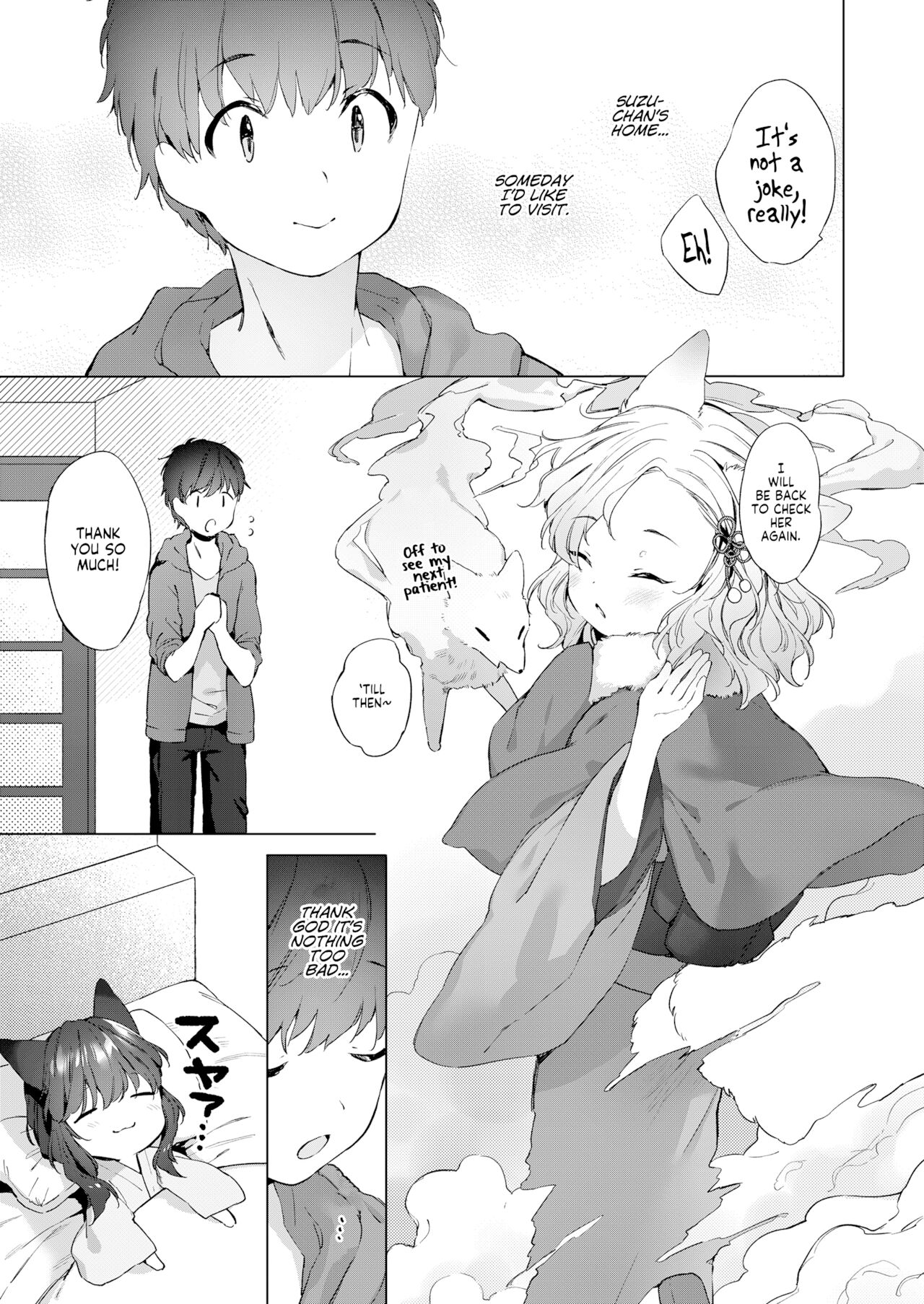 Yowai 200 Chai Okitsune-chan to Oshidori Fuufu Seikatsu. Dai 2 Wa | 200 Year Old Fox Girl and Her Happily Married Life. Part 2 page 7 full