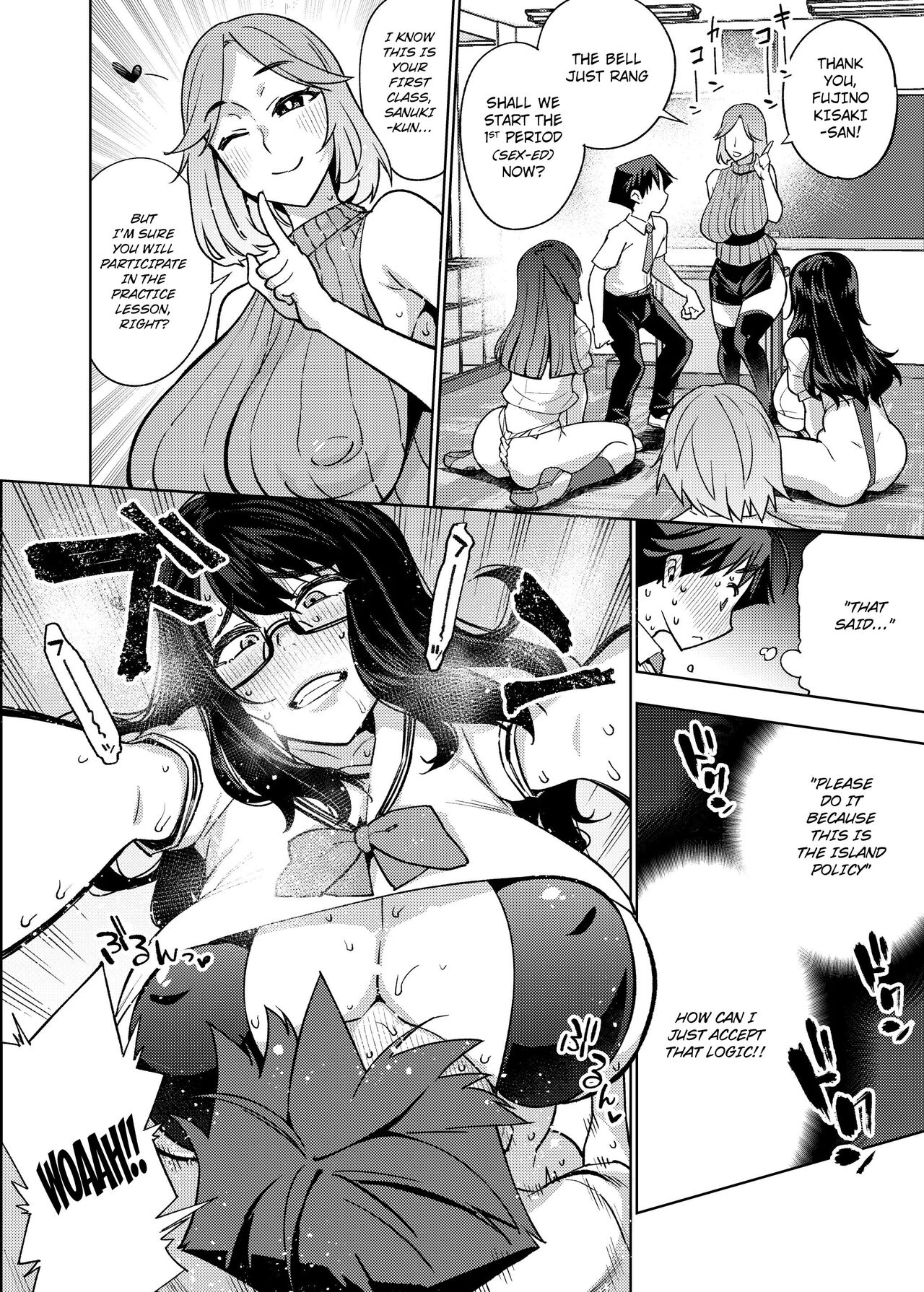 Tatta Hitori no Chinpo Kyouzai ~Seikyouiku ni Honki Sugiru Ritou de~ | The Only Penis Material ~On a Remote Island for Practical Sex Education~ page 9 full