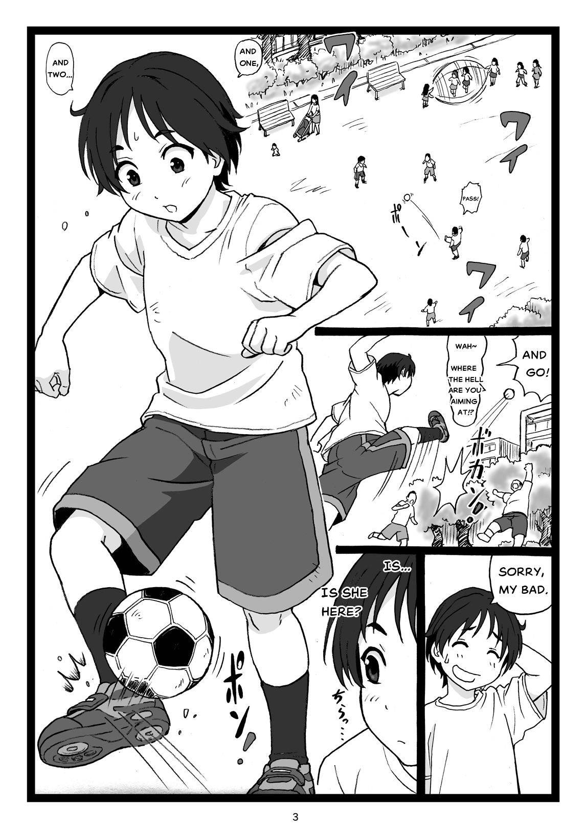 Kouen no Bench ni Suwatteru Kirei na Onee-san ga Boku ni "Ochinchin o Misete" to Itte Kuru no de... | A Pretty Onee-San, that's sitting on a Bench in the Park...suddenly says to Me: . page 3 full