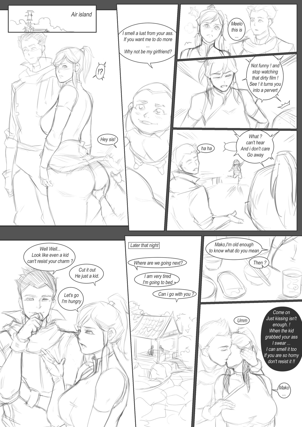 Avatar doujin sketch page 1 full