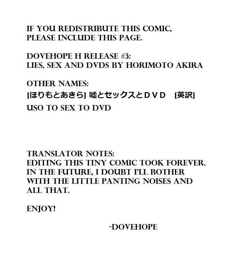 Uso to Sex to DVD | Lies, Sex and DVDs page 9 full