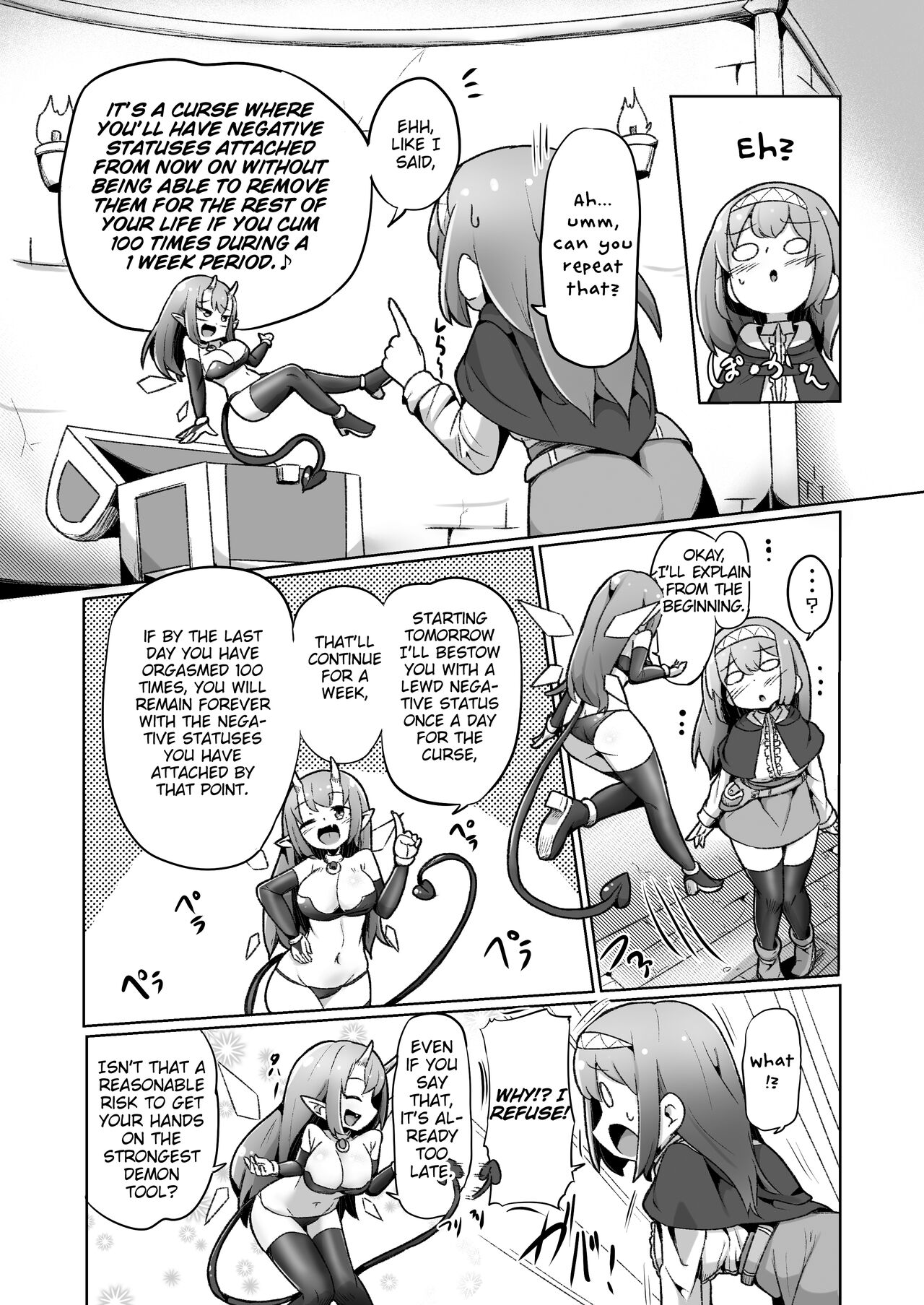 1-sshuukan no Aida 100-kai Zecchou shitara Kore kara Tsuku BaSta ga Isshou Kaijo dekinaku naru Noroi no Ohanashi page 7 full