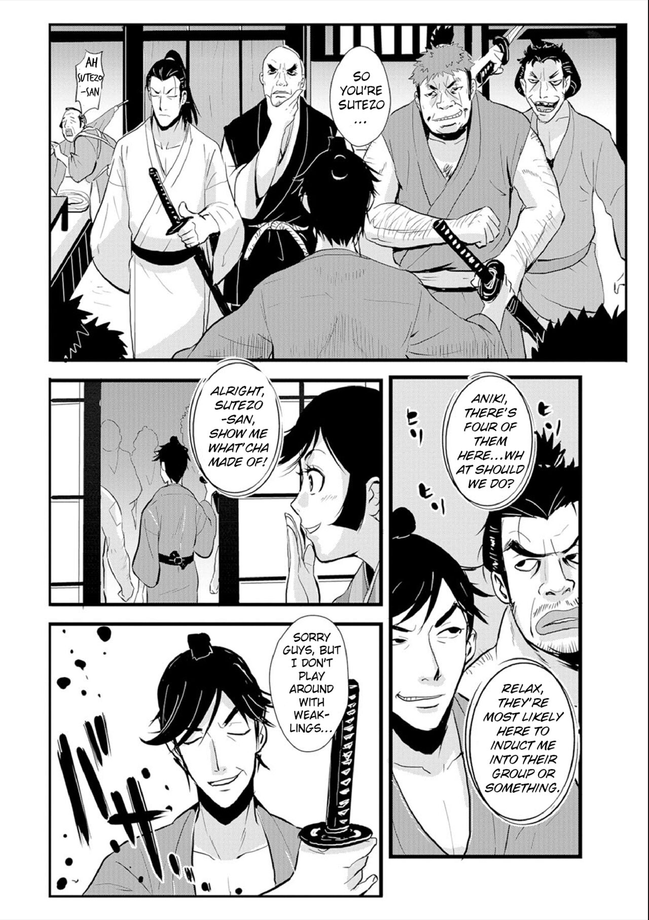 Harami samurai 03 ~Shibararete Mae mo Ushiro mo Rinkan sarete~ | Knocked Up Samurai 03 Bound and Gangbanged, Front and Back page 8 full