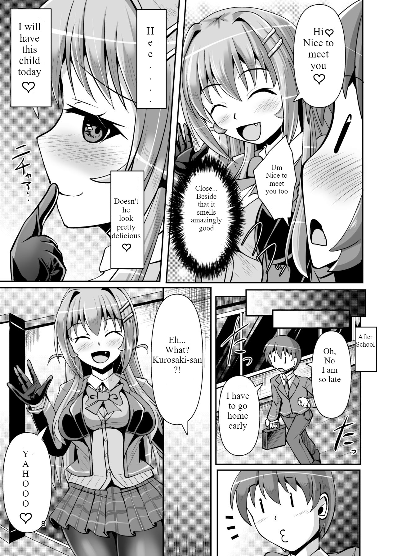 Futanari Kuro Tights no Succubus JK ni Oshiri Horaretai page 8 full