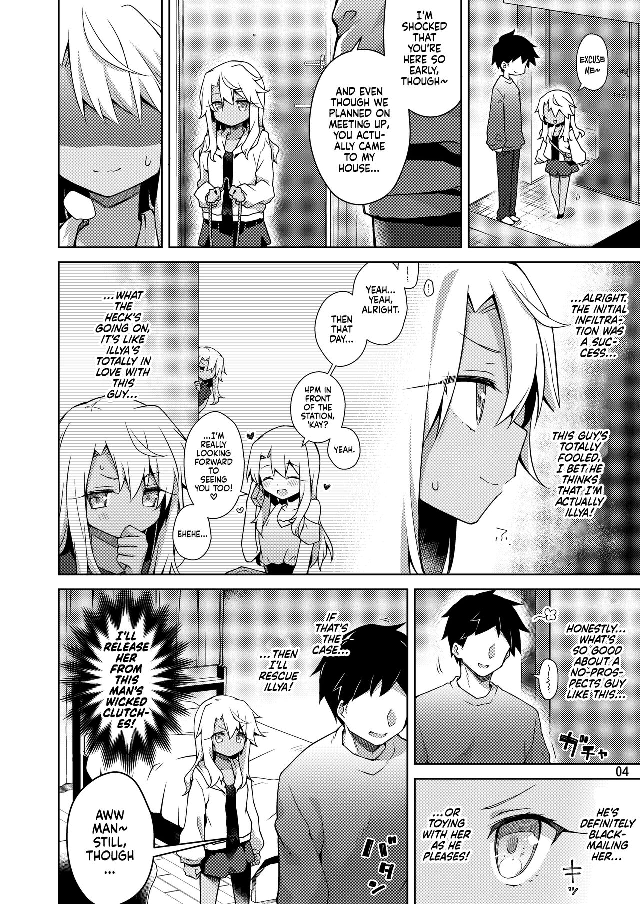 Kuro ga Illya no Furi shite Ecchi suru Hon | A Book About Chloe Pretending To Be Illya And Ending up Having Sex page 4 full