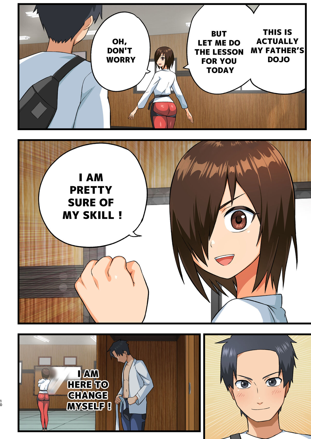 Tatakae! Yoshimura-san! 1 ~Otoko wa Full Bokki Oazuke NTR~ - FIGHT! YOSHIMURA-SAN! 1 - man with full erection on hold page 9 full