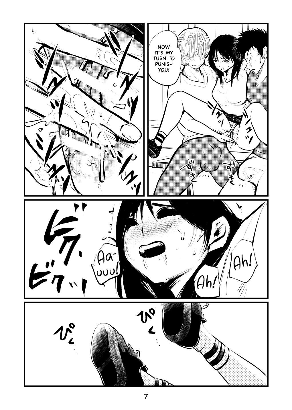 Inran Joshi ga Modaenagara Kintama Ijimetemita | The Lewd Girl Tortured Their Balls While Suffering From Their Advances page 7 full