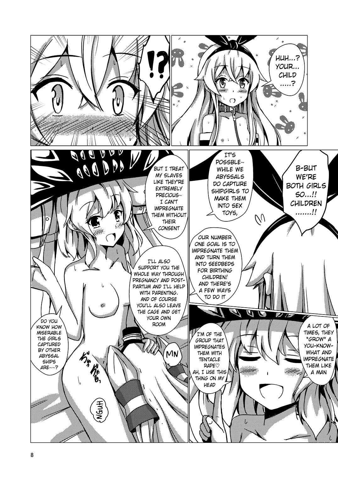 Kuubo Wo-Kyuu-chan no Shimakaze Yuri Dorei Choukyou ~Kanketsuhen~ | Standard Carrier Wo-Class Shimakaze's Yuri Slave Training ~Final Chapter~ page 9 full