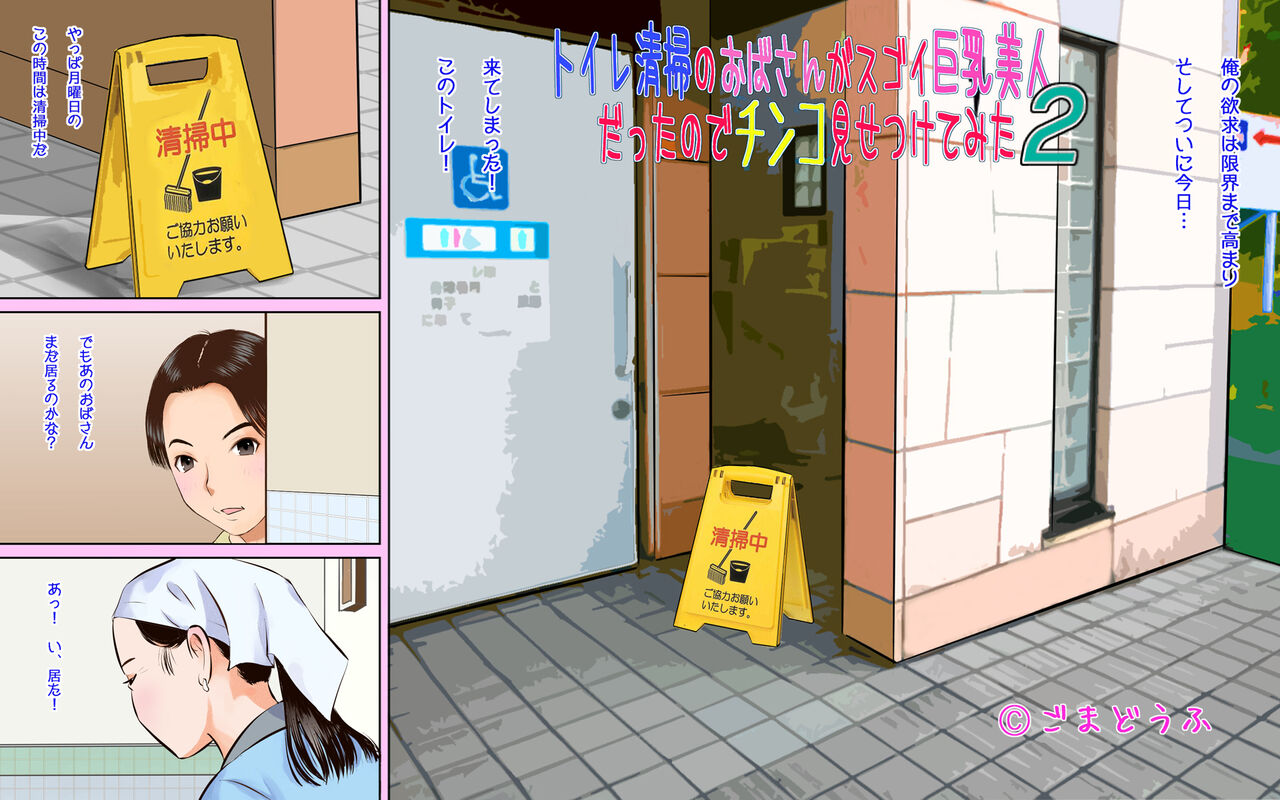 Toilet Seisou no Obasan ga Sugoi Kyonyuu Bijin Datta node Chinko Misetsukete Mita2 page 4 full