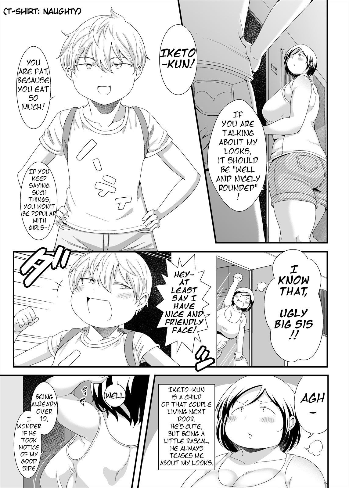 Otonari no Jimi Pocha Onee-chan | Plain Chubby Big Sis Next Door page 4 full