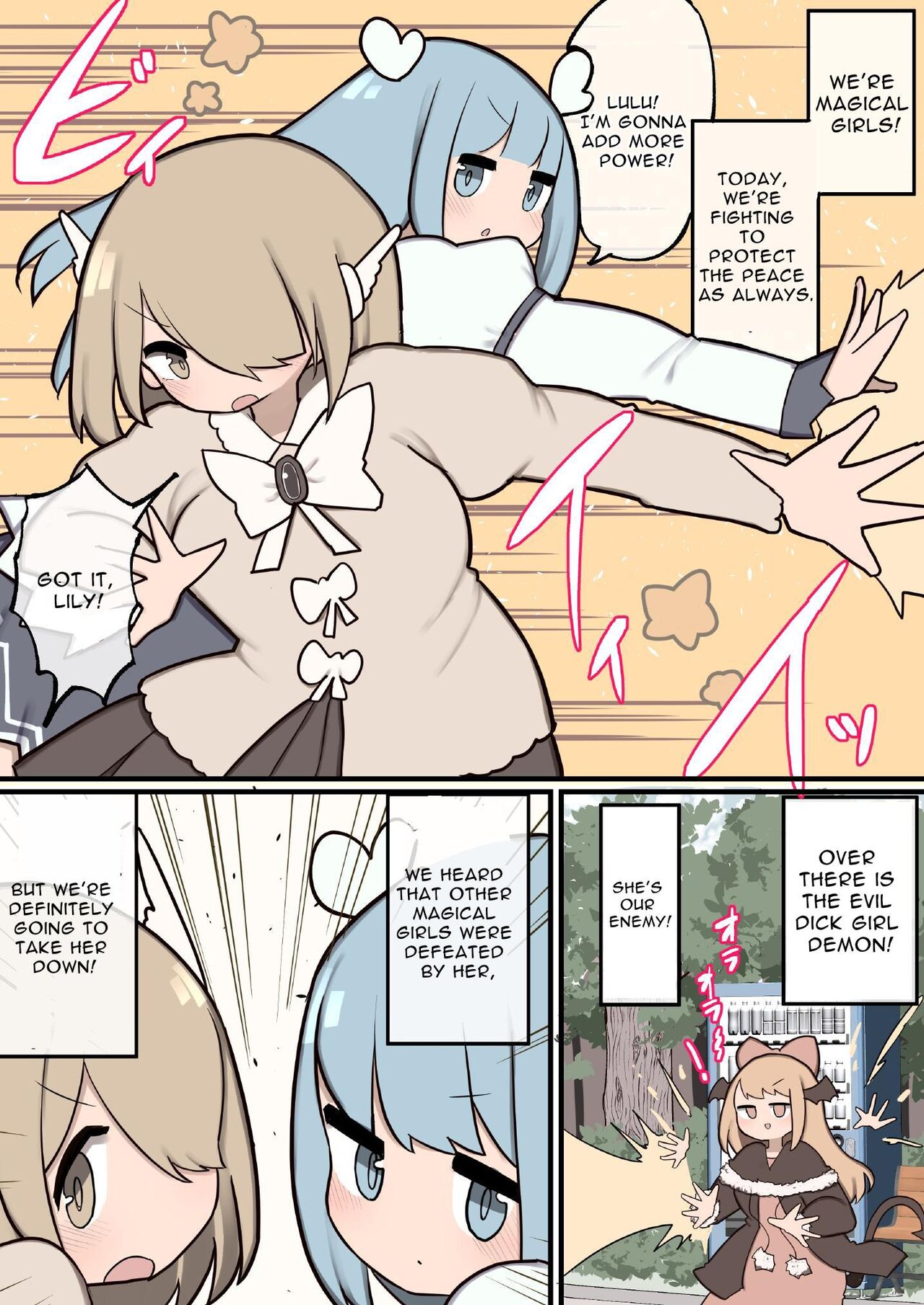 Futanari Mahou Shoujo Chinchin Hayasareta node Fan no Onnanoko Tabechaima~su | Futanari Magical Girls ~Grow Dicks and Have Their Way With Their Fans~ page 2 full