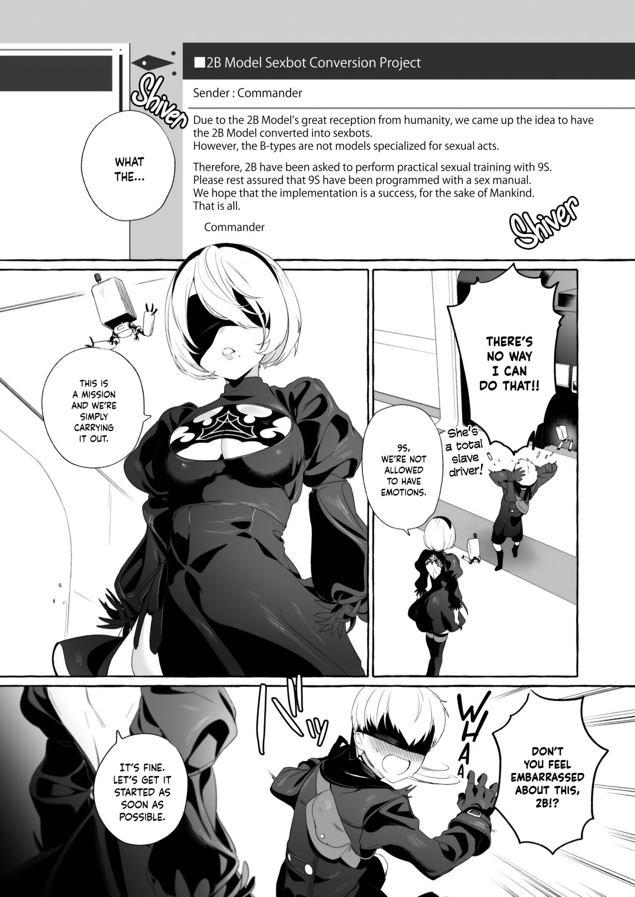 2B Model Sexaroid-ka Keikakusho｜2B Model Sexbot Conversion Project page 2 full