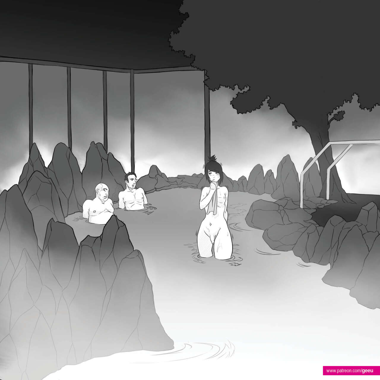 GeeU Presents - Yuki's Onsen Threesome - page 5 full