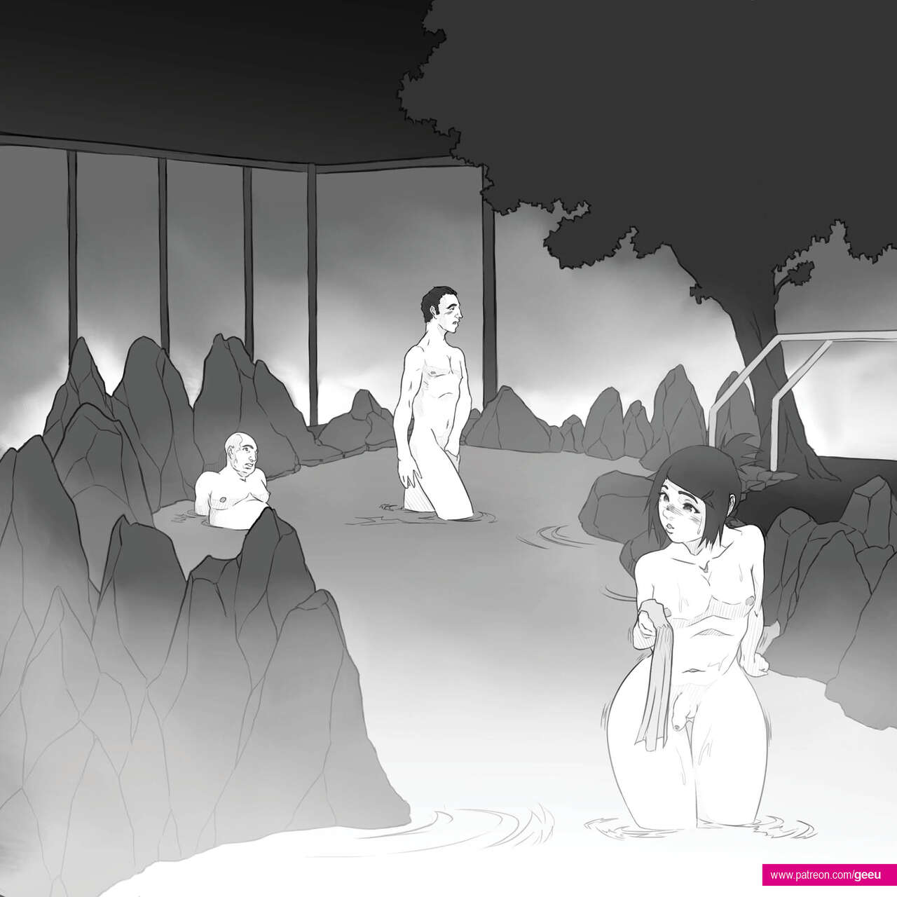 GeeU Presents - Yuki's Onsen Threesome - page 6 full