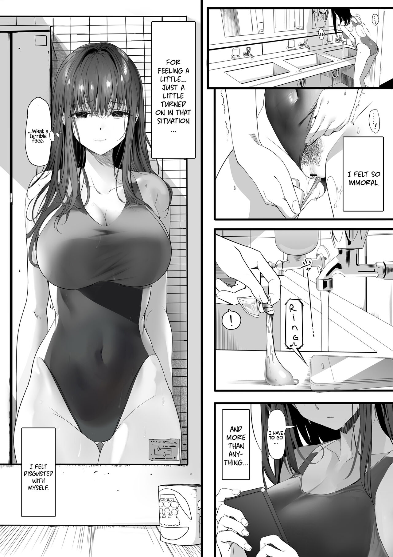 [Kansai Gyogyou Kyoudou Kumiai (Marushin)] Suieibu no Seisokei Osananajimi ga DQN ni Moteasobareru Ichibushijuu | The Whole Story of My Neat Childhood Friend in the Swimming Club Being Toyed With by a Dumbass  [English] [Coffedrug] [Digital] Hentai - Raw  36