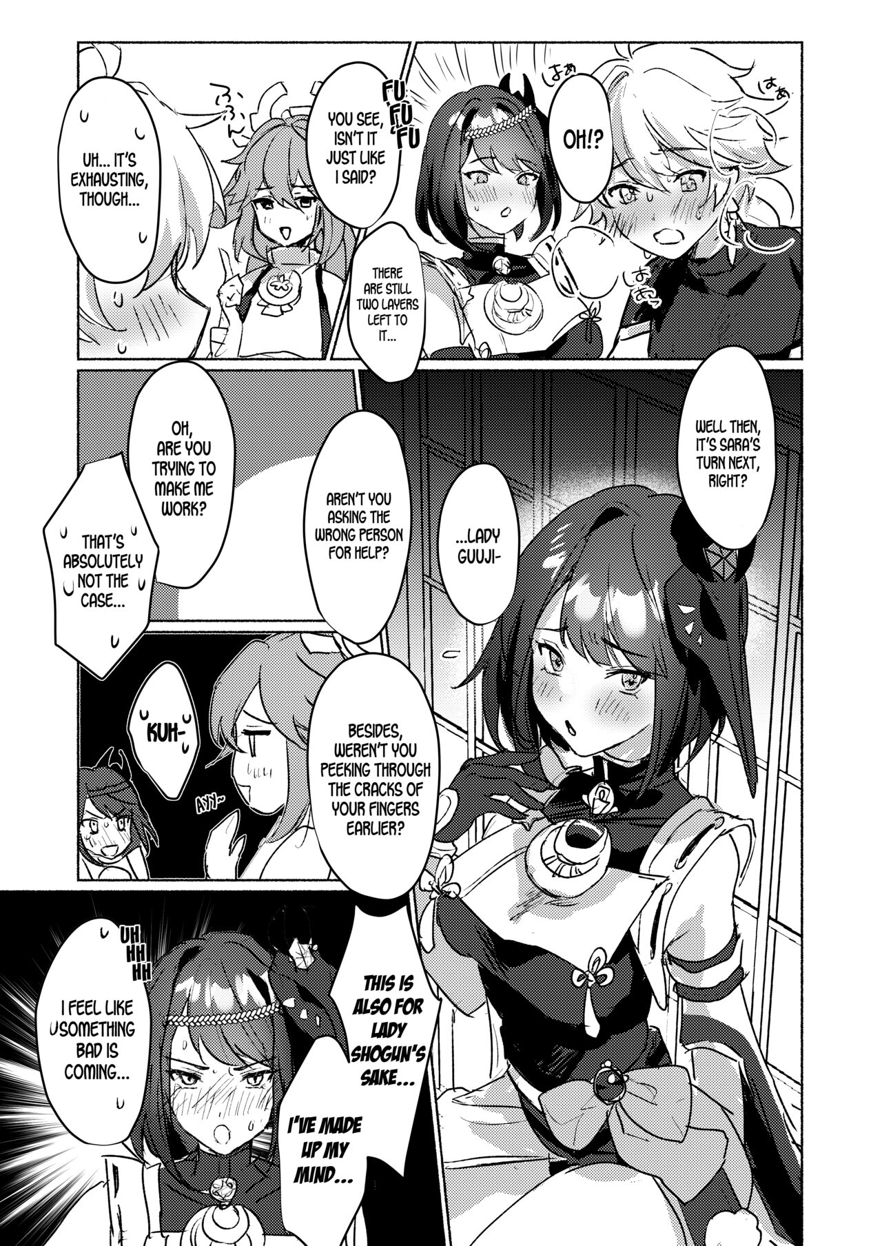 Inazuma Gosanke to Sex Shinai to Derarenai Hikyou - Inazuma Triumvirates and the F**k or Die Domain page 9 full