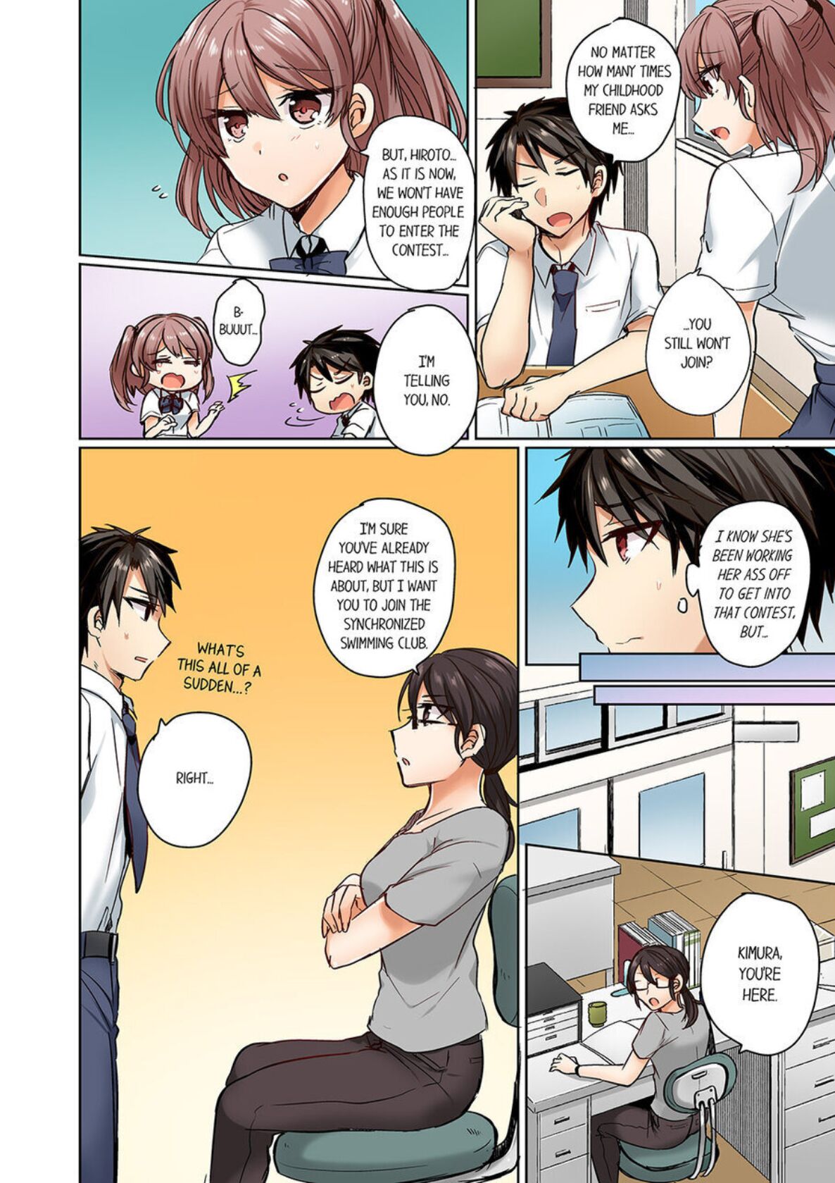 Mizugi ga Zurete... Haitteru! ~Porori ja Sumanai Danjo Kongou Synchro-bu~ 1 - My Swimsuit Slipped... And it went in!? A Mixed Synchronized Swimming Club with More Than Just Nip Slips in Store! ~ 1 page 4 full