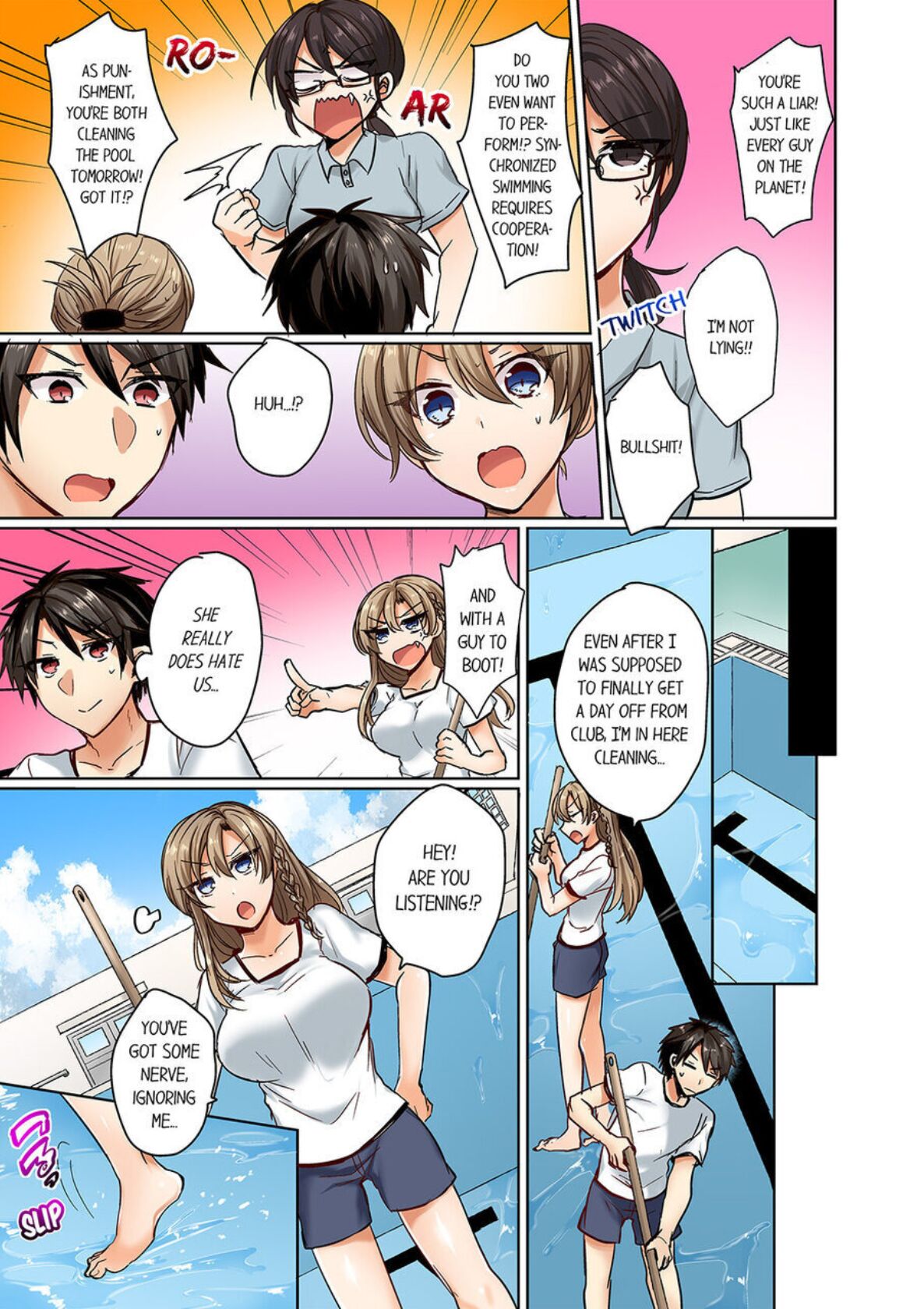 Mizugi ga Zurete... Haitteru! ~Porori ja Sumanai Danjo Kongou Synchro-bu~ 1 - My Swimsuit Slipped... And it went in!? A Mixed Synchronized Swimming Club with More Than Just Nip Slips in Store! ~ 1 page 7 full