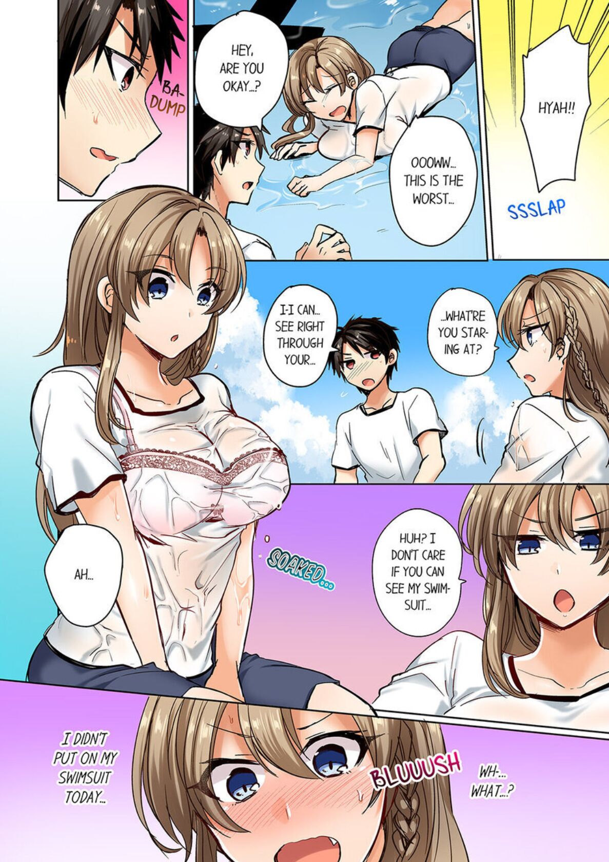 Mizugi ga Zurete... Haitteru! ~Porori ja Sumanai Danjo Kongou Synchro-bu~ 1 - My Swimsuit Slipped... And it went in!? A Mixed Synchronized Swimming Club with More Than Just Nip Slips in Store! ~ 1 page 8 full