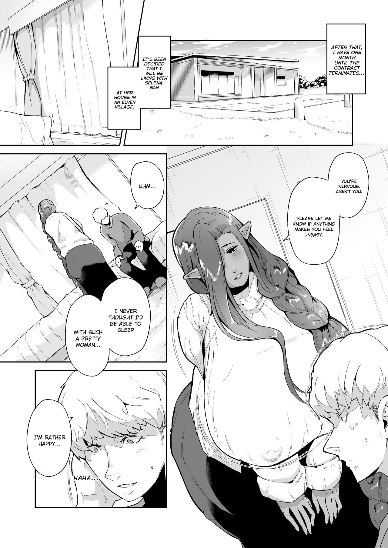 Mucchiri Dekachichi Dark Elf no Oba-san to Icha Love Fudeoroshi Seikatsu | Lovey-dovey Devirginization Life with a Big Titty Middle Aged Dark Elf Woman page 5 full