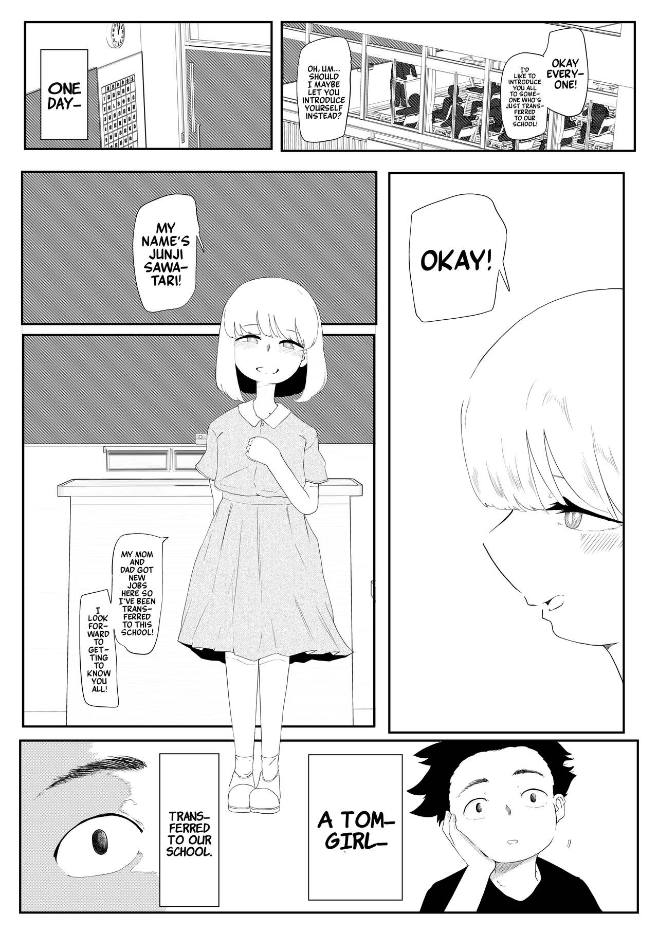 Tenkousei wa Otoko no ko | The Transferred Tomgirl page 1 full