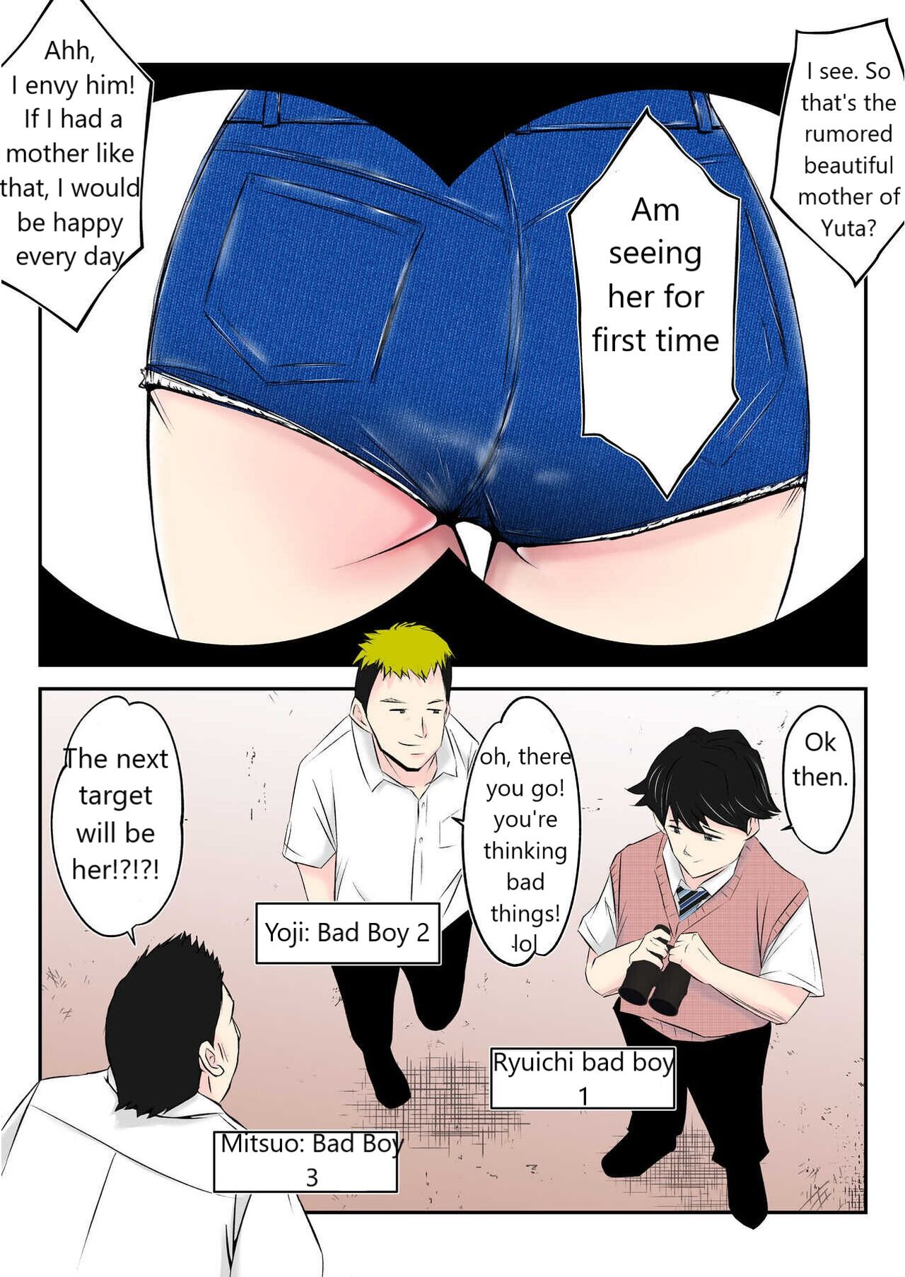 Haha wa Koshite Musuko ga Nozoki Miru Mae de Aku  Tachi no Sukebe Yakko  ni Ochita page 5 full