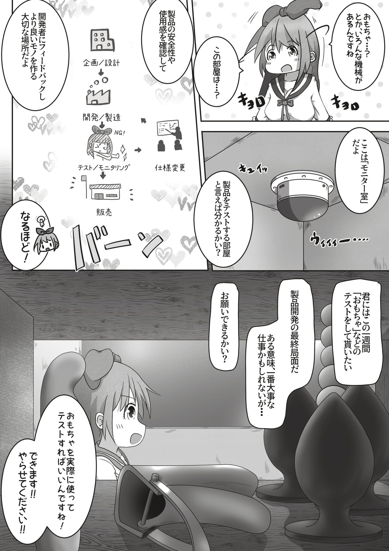 Onnanoko ga Shokuba Taiken de Otona no Gangu Kaisha ni Ittara Seihin no Jikkentai ni Sareta Ohanashi page 4 full